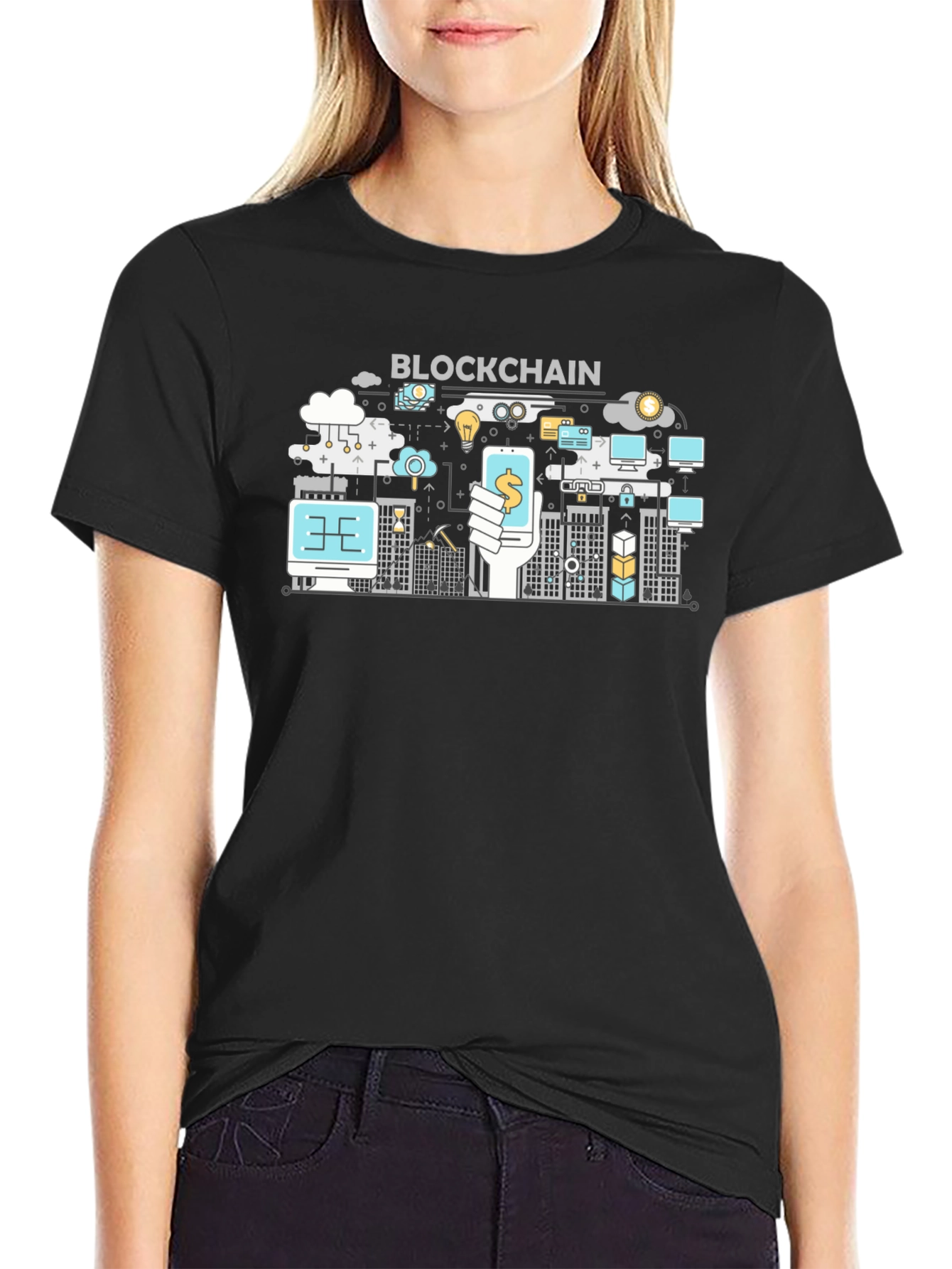 Blockchain Graphic Tee - Cryptocurrency Design