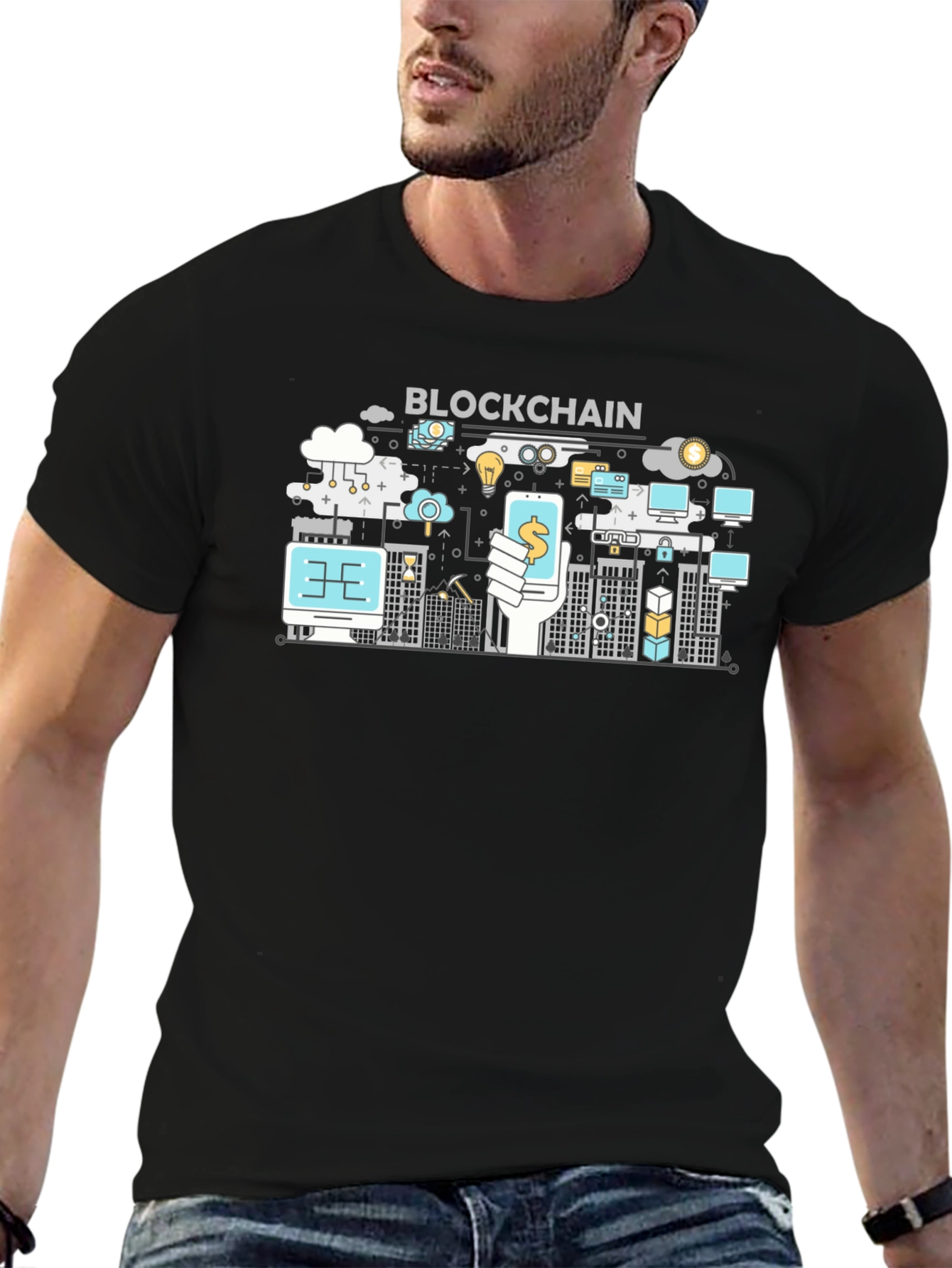 Blockchain Graphic Tee - Cryptocurrency Design