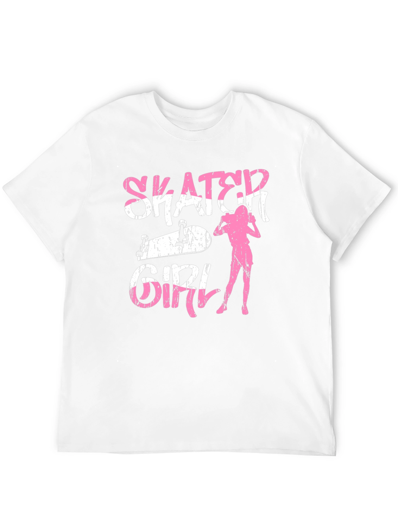 Skater Girl Graphic Tee - Black Cotton T-Shirt