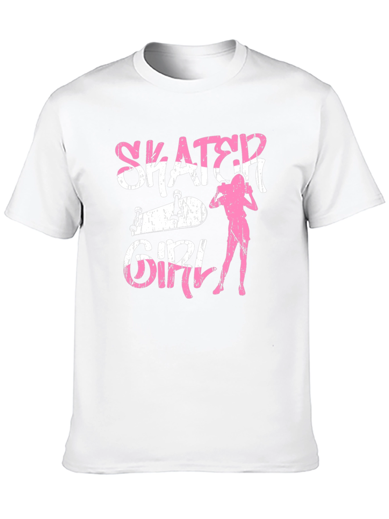 Skater Girl Graphic Tee - Black Cotton T-Shirt