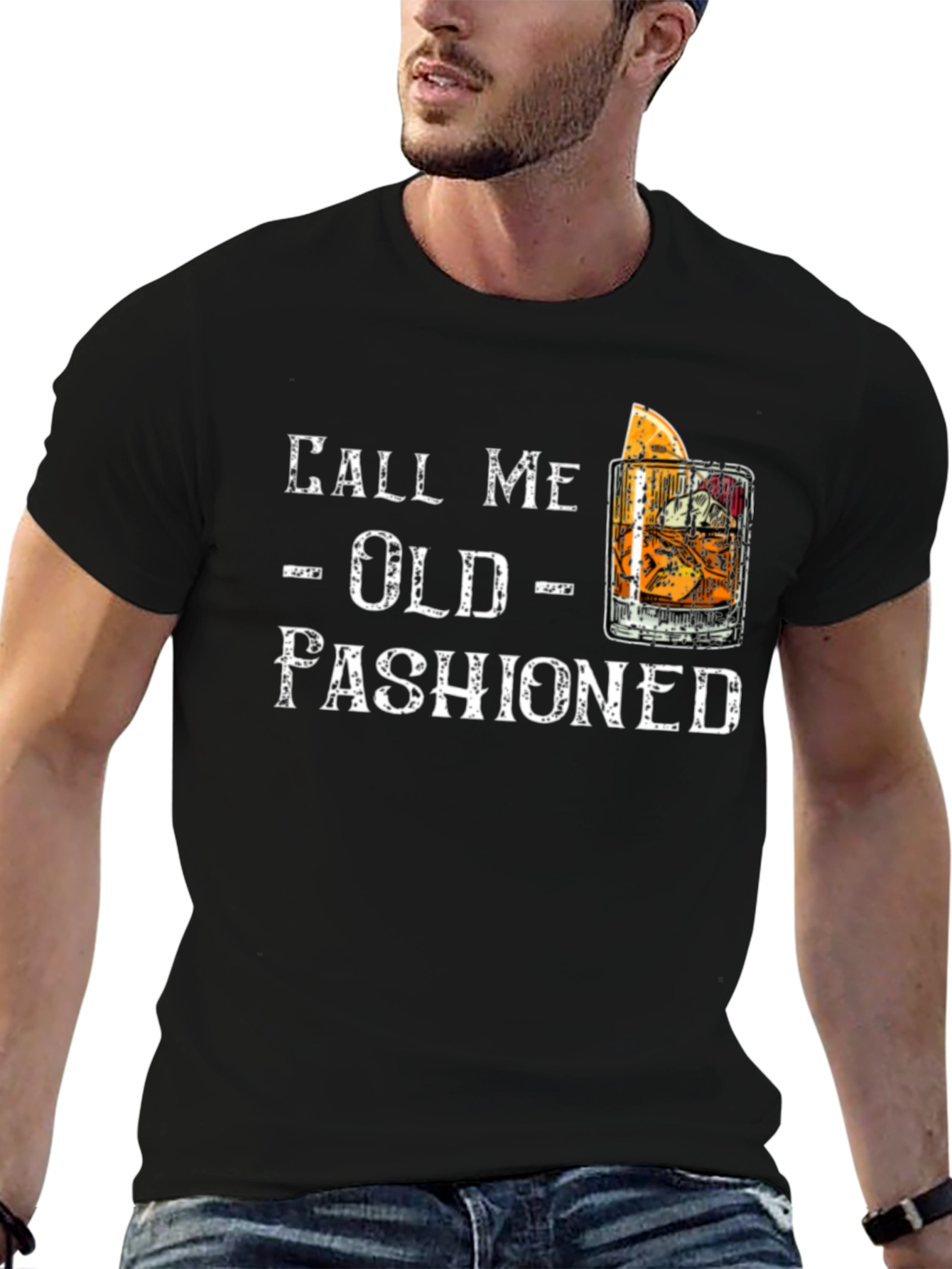 Call Me Old Fashioned Graphic Tee - Black