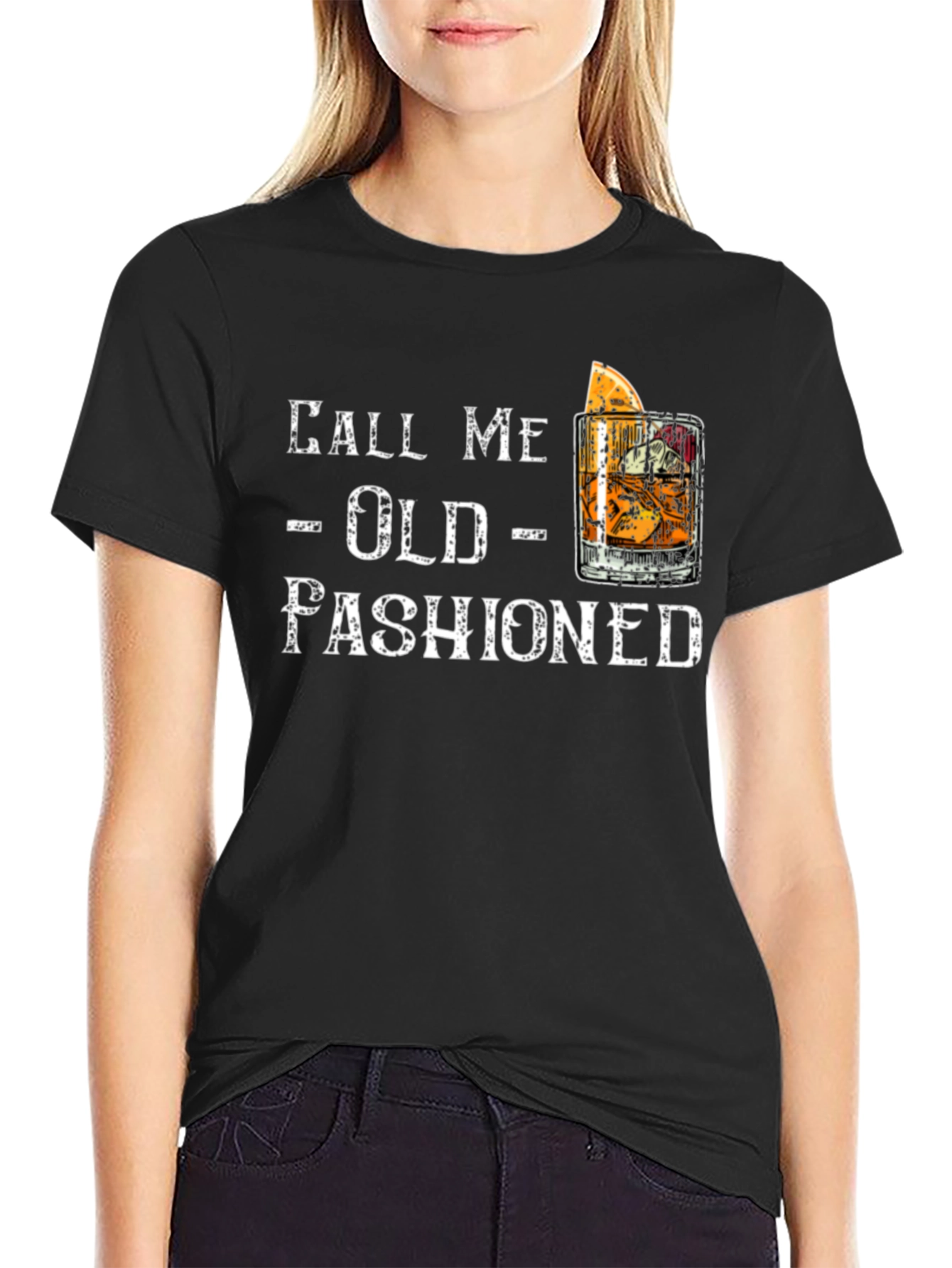 Call Me Old Fashioned Graphic Tee - Black
