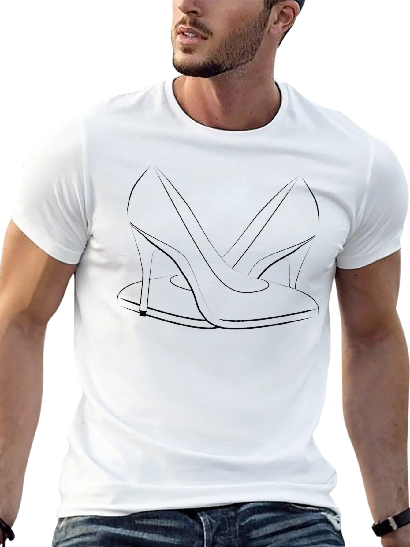 Elegant Heel Graphic Tee - Stylish Comfort