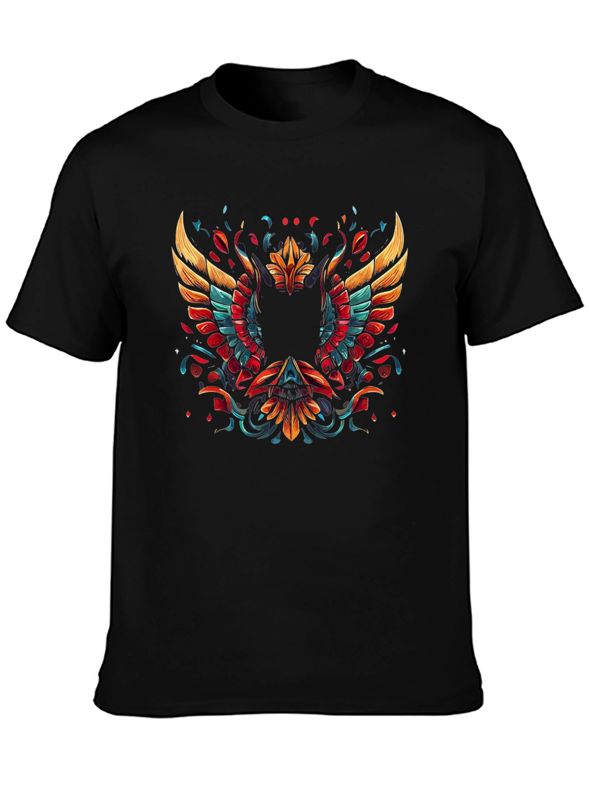 Phoenix Graphic Print Black T-Shirt