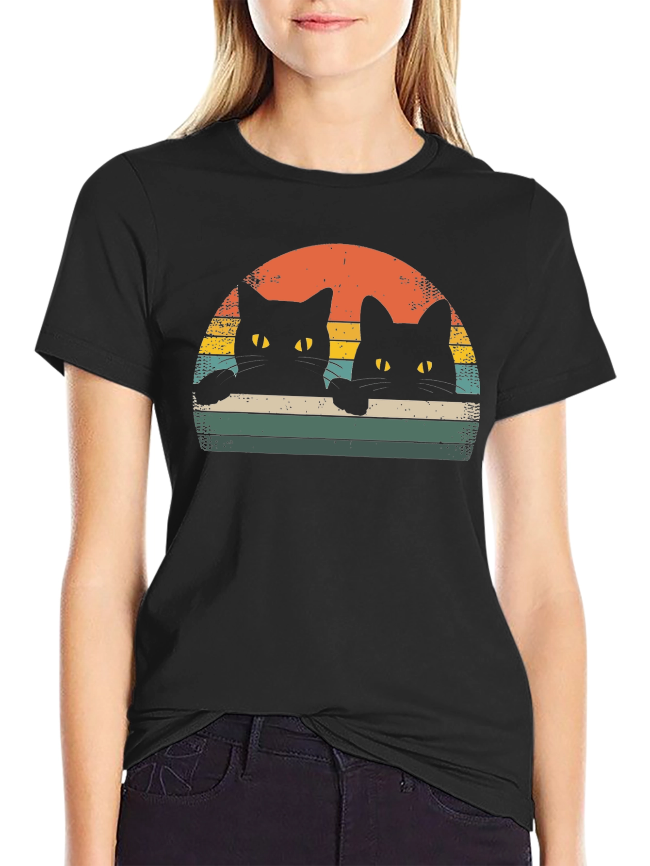 Retro Black Cat T-Shirt