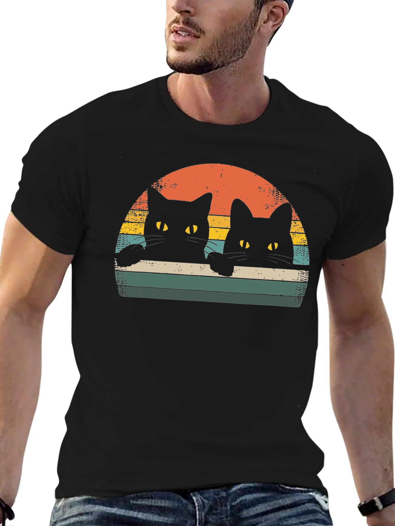 Retro Black Cat T-Shirt