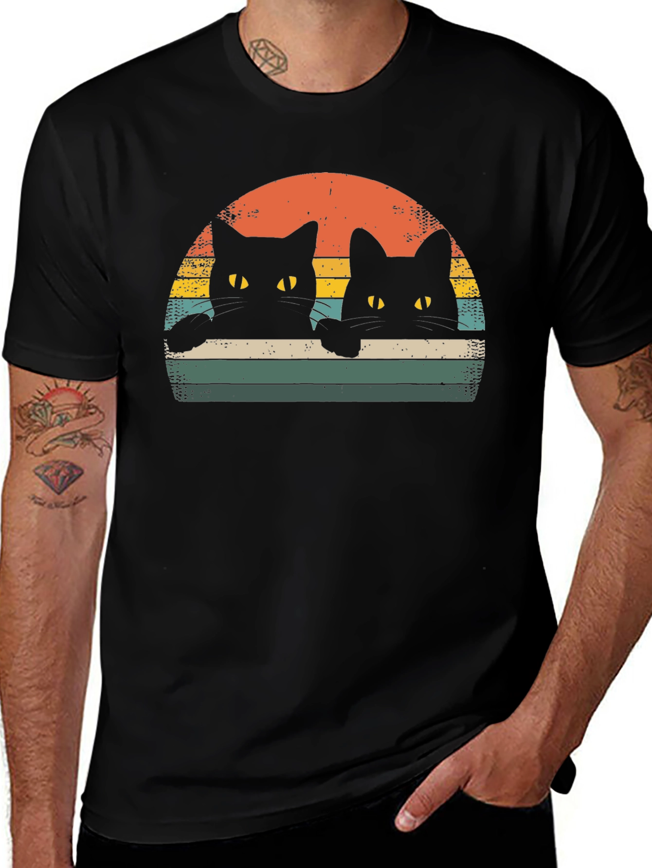 Retro Black Cat T-Shirt