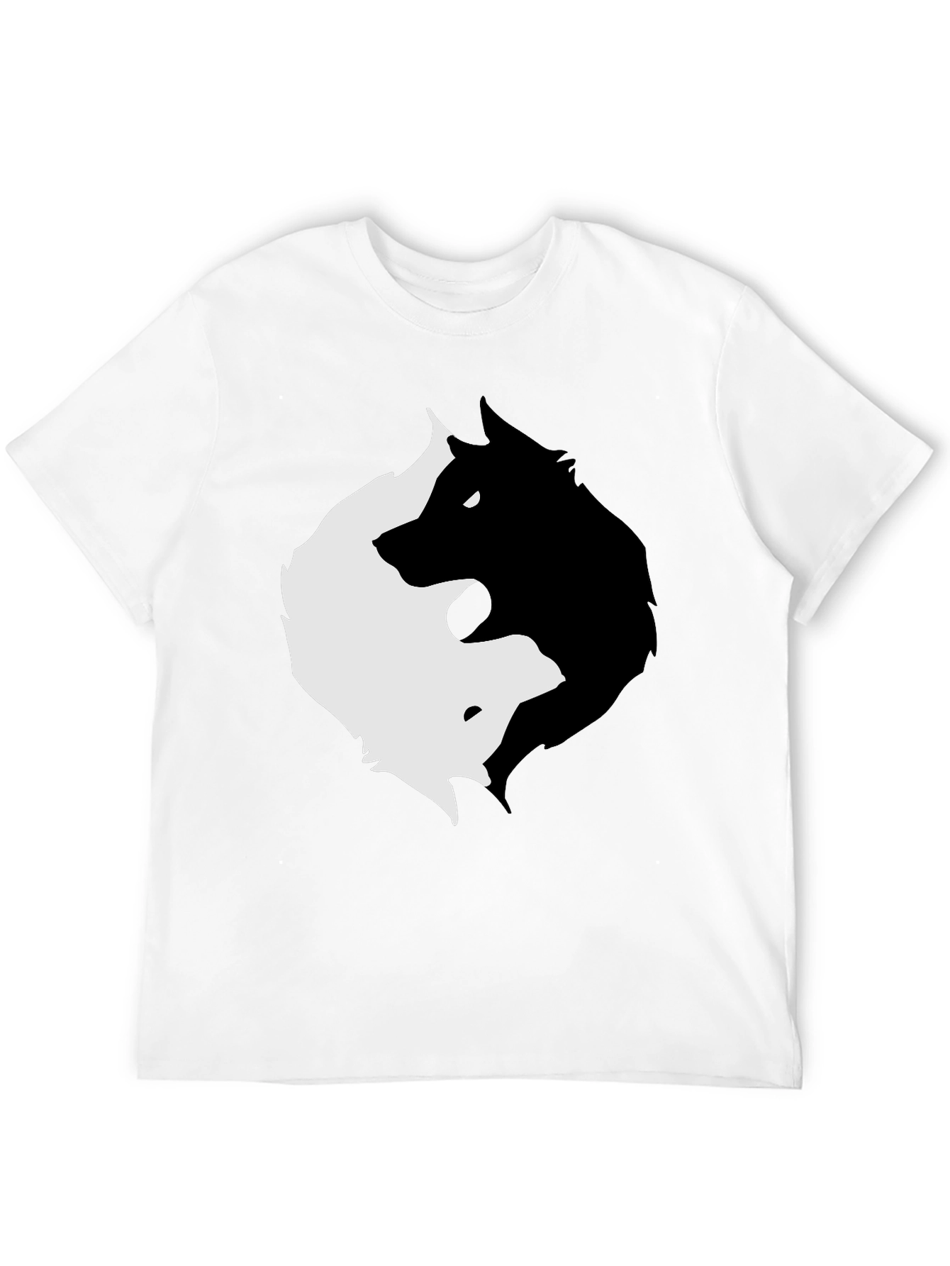 Yin Yang Wolves Graphic Tee - Black