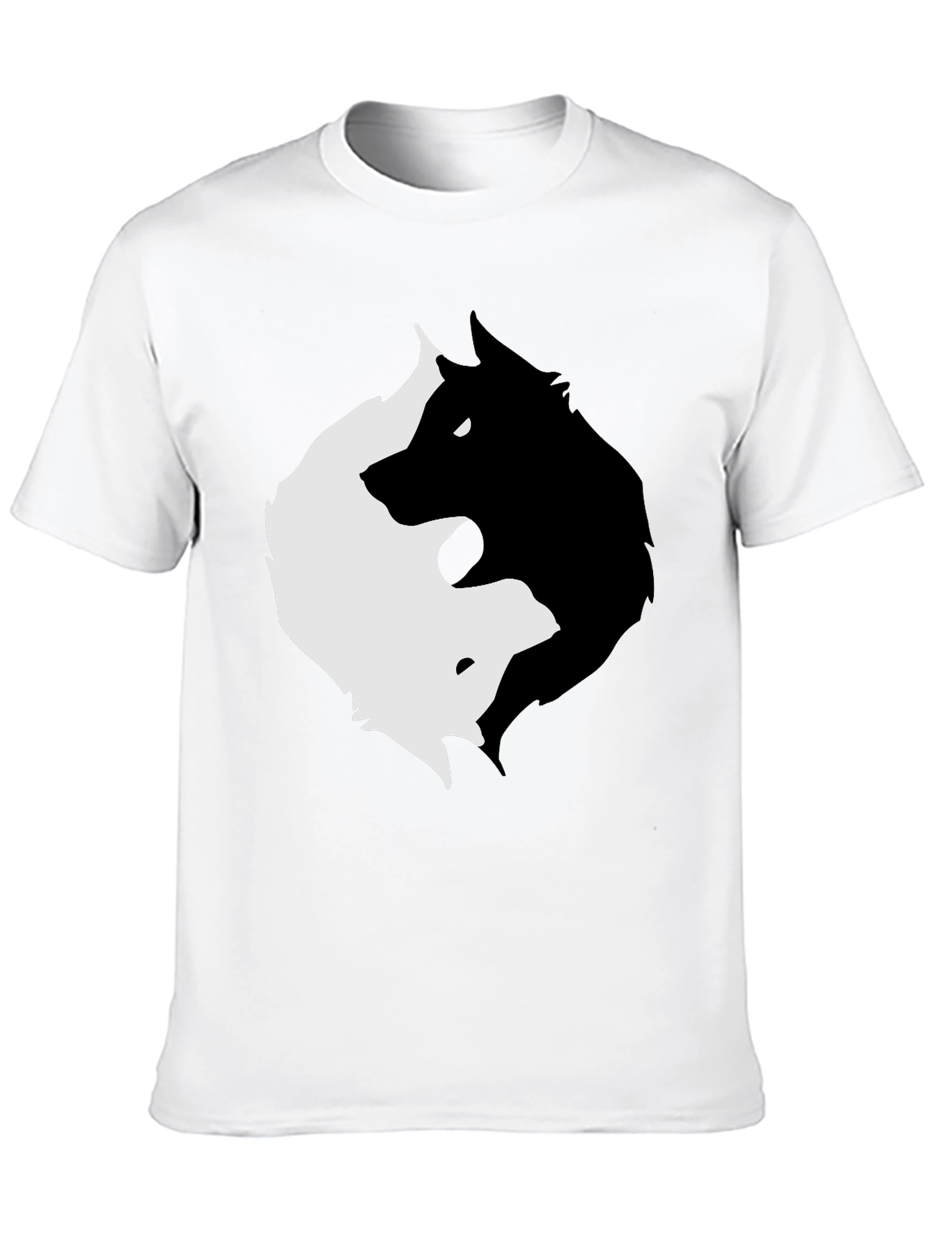 Yin Yang Wolves Graphic Tee - Black