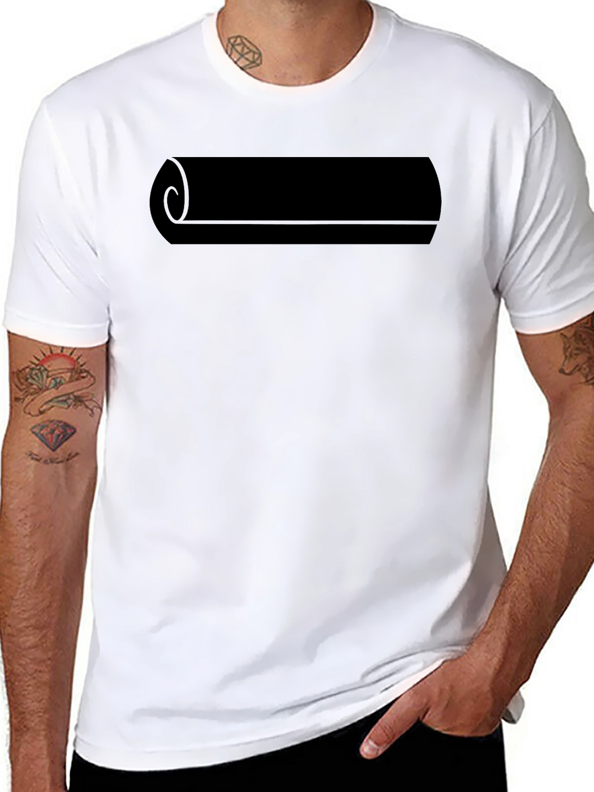 Mens Black Scroll Graphic Tee