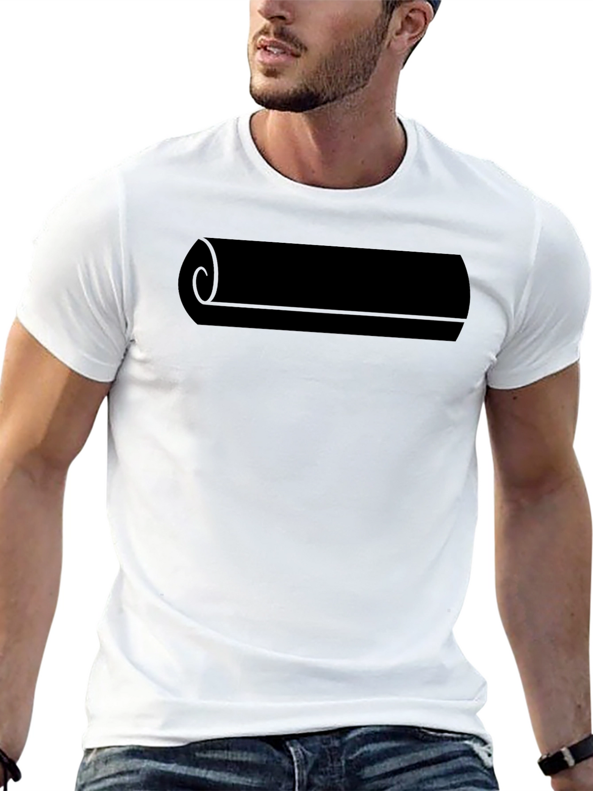 Mens Black Scroll Graphic Tee