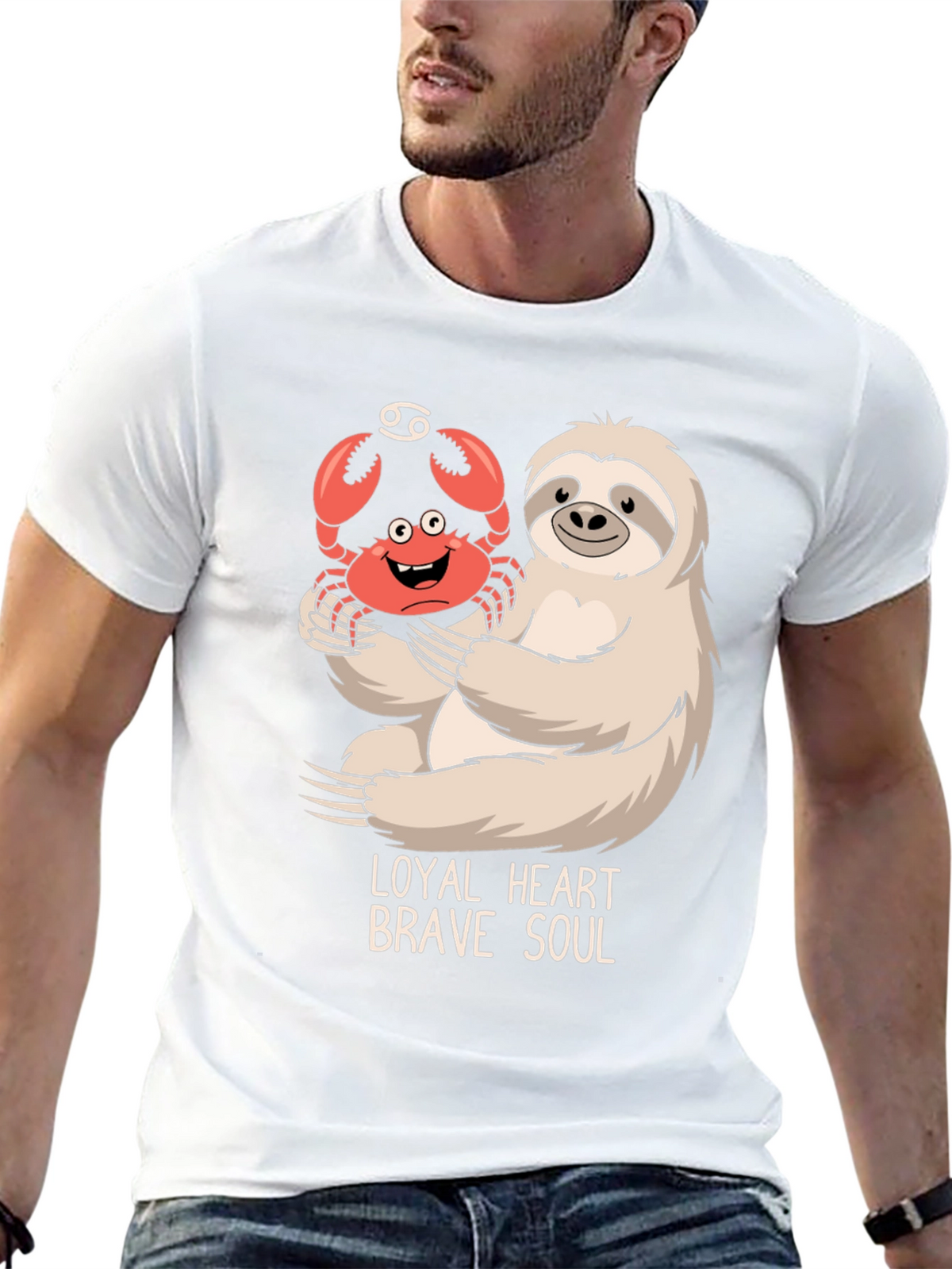 Loyal Heart Brave Soul Sloth & Crab T-Shirt