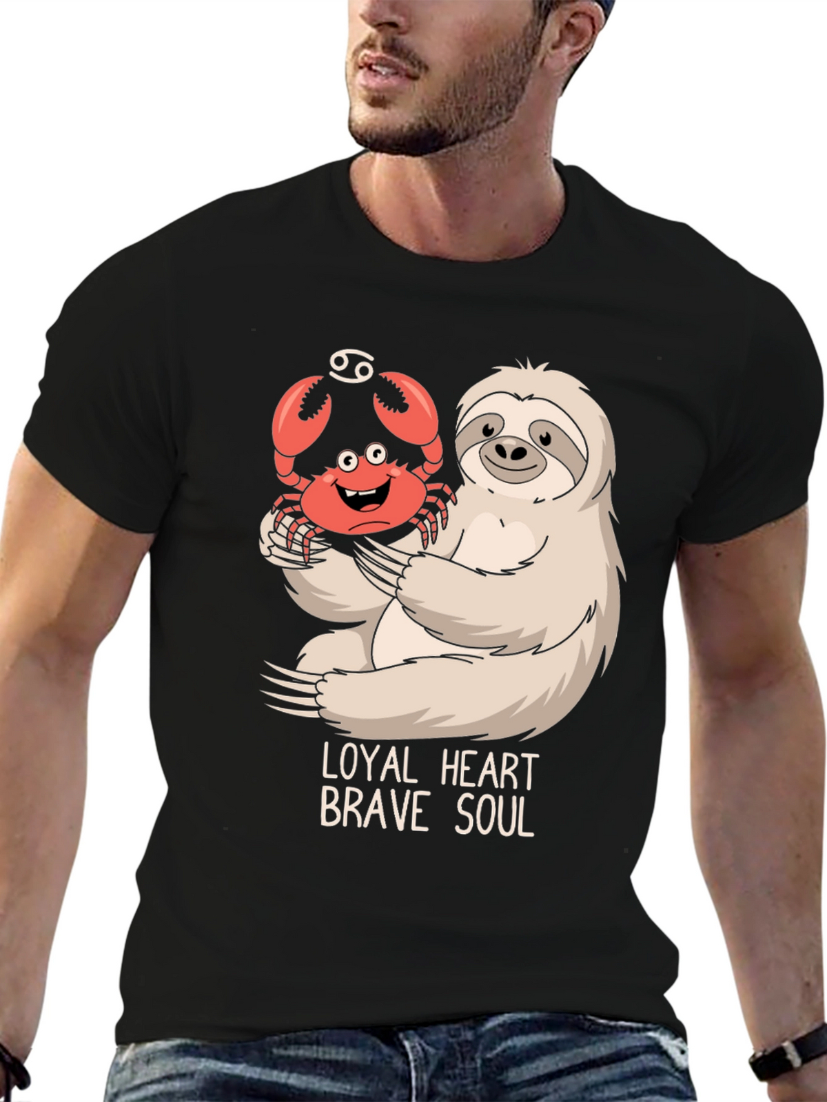 Loyal Heart Brave Soul Sloth & Crab T-Shirt