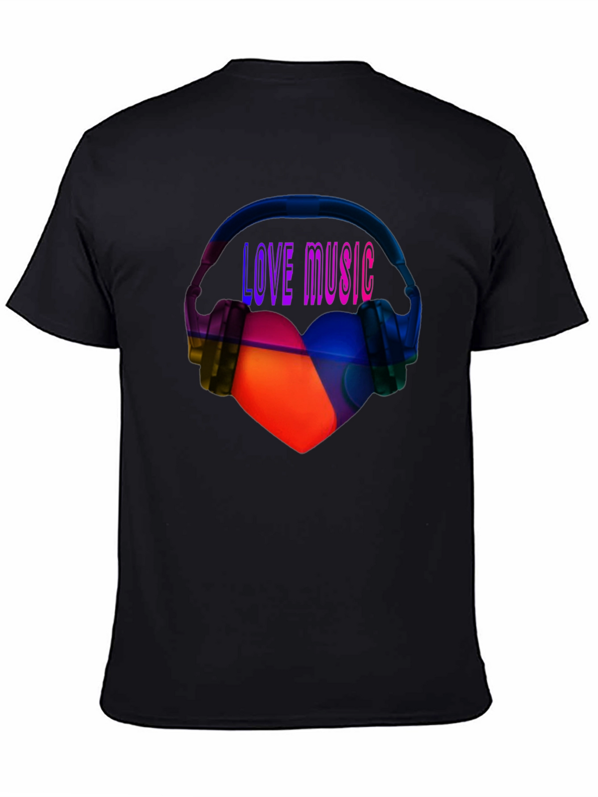 Love Music Graphic Tee - Heart & Headphones T-Shirt