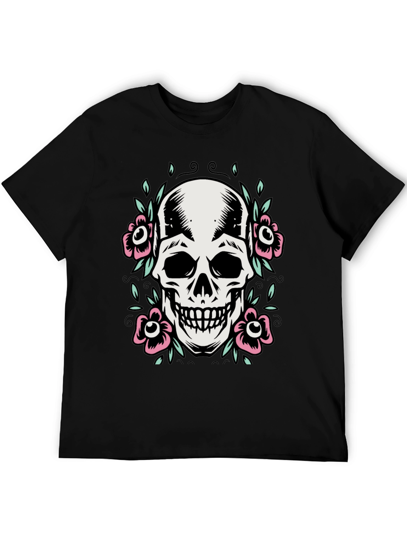 Skull and Flowers Graphic Tee