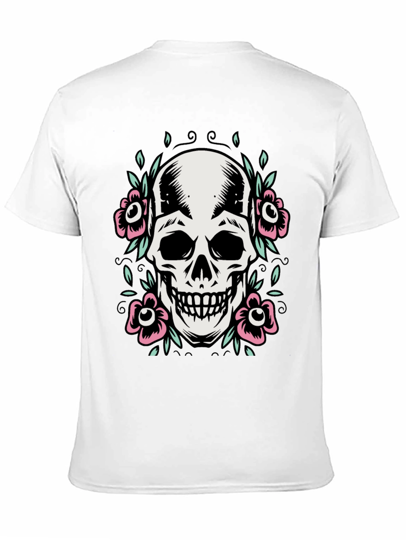 Skull and Flowers Graphic Tee