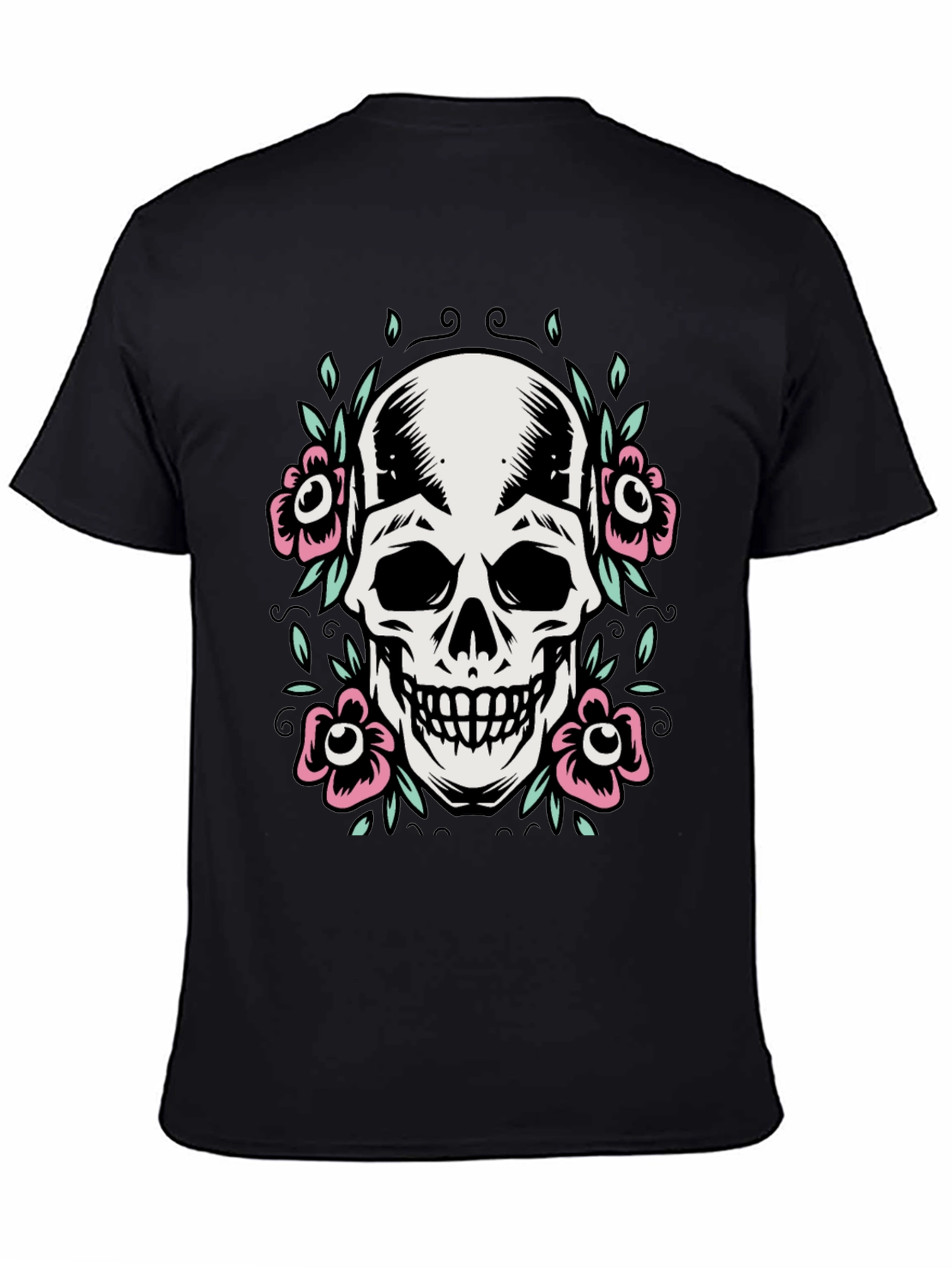 Skull and Flowers Graphic Tee