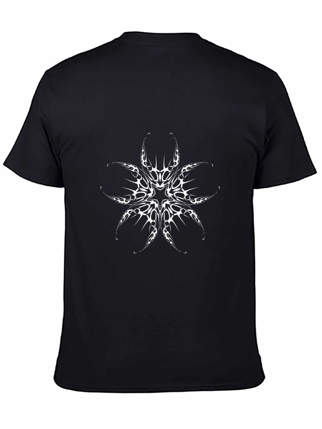 Abstract Floral Graphic Black T-Shirt