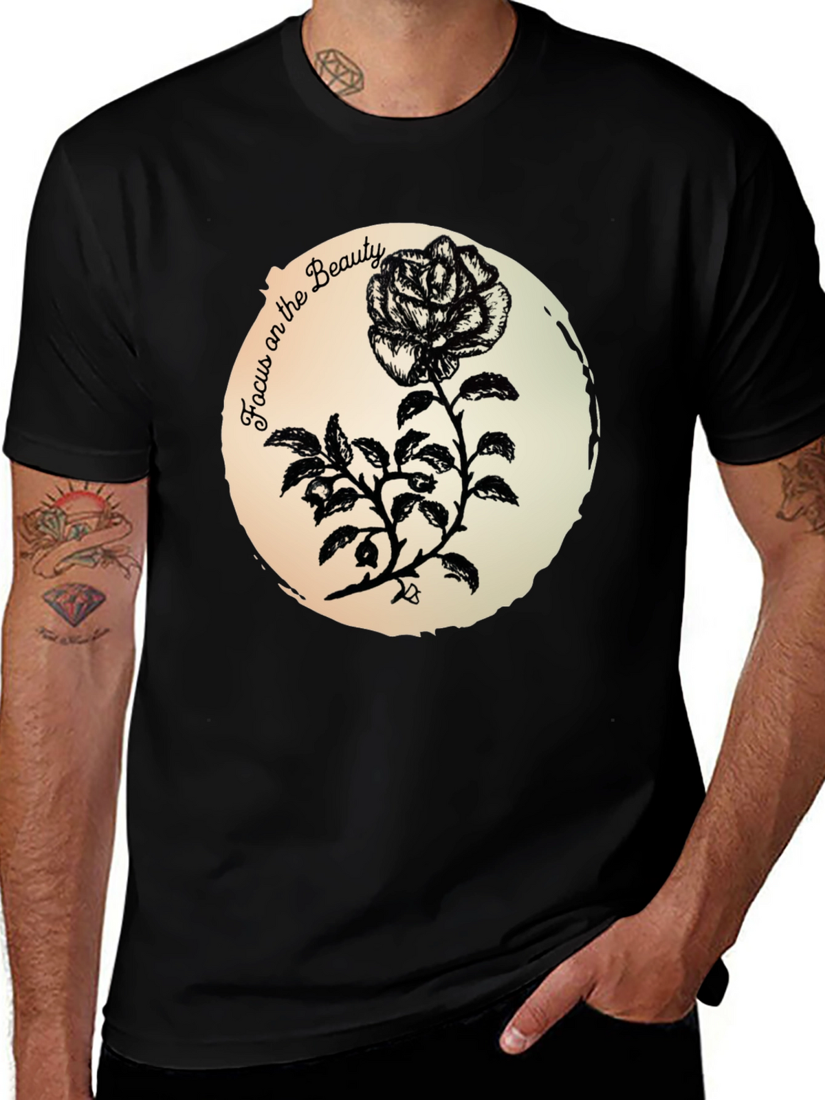 Focus on the Beauty Rose Graphic T-Shirt