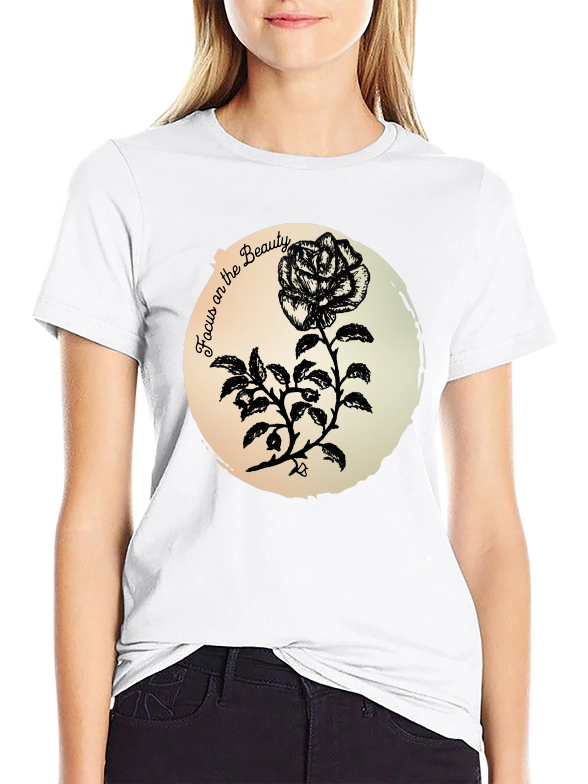 Focus on the Beauty Rose Graphic T-Shirt