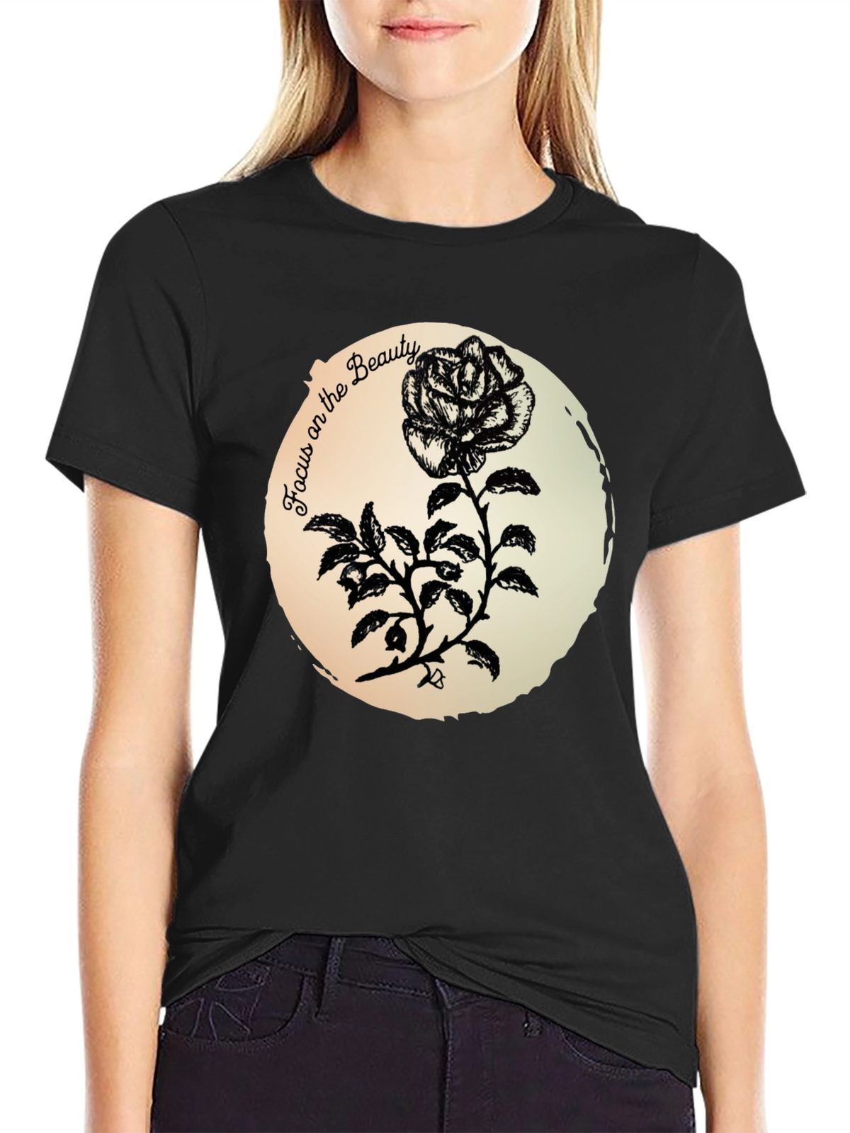 Focus on the Beauty Rose Graphic T-Shirt