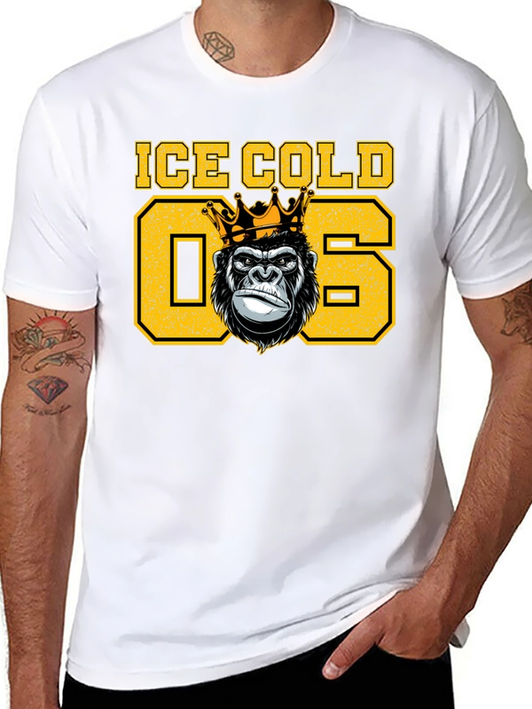 Ice Cold King Gorilla Graphic T-Shirt
