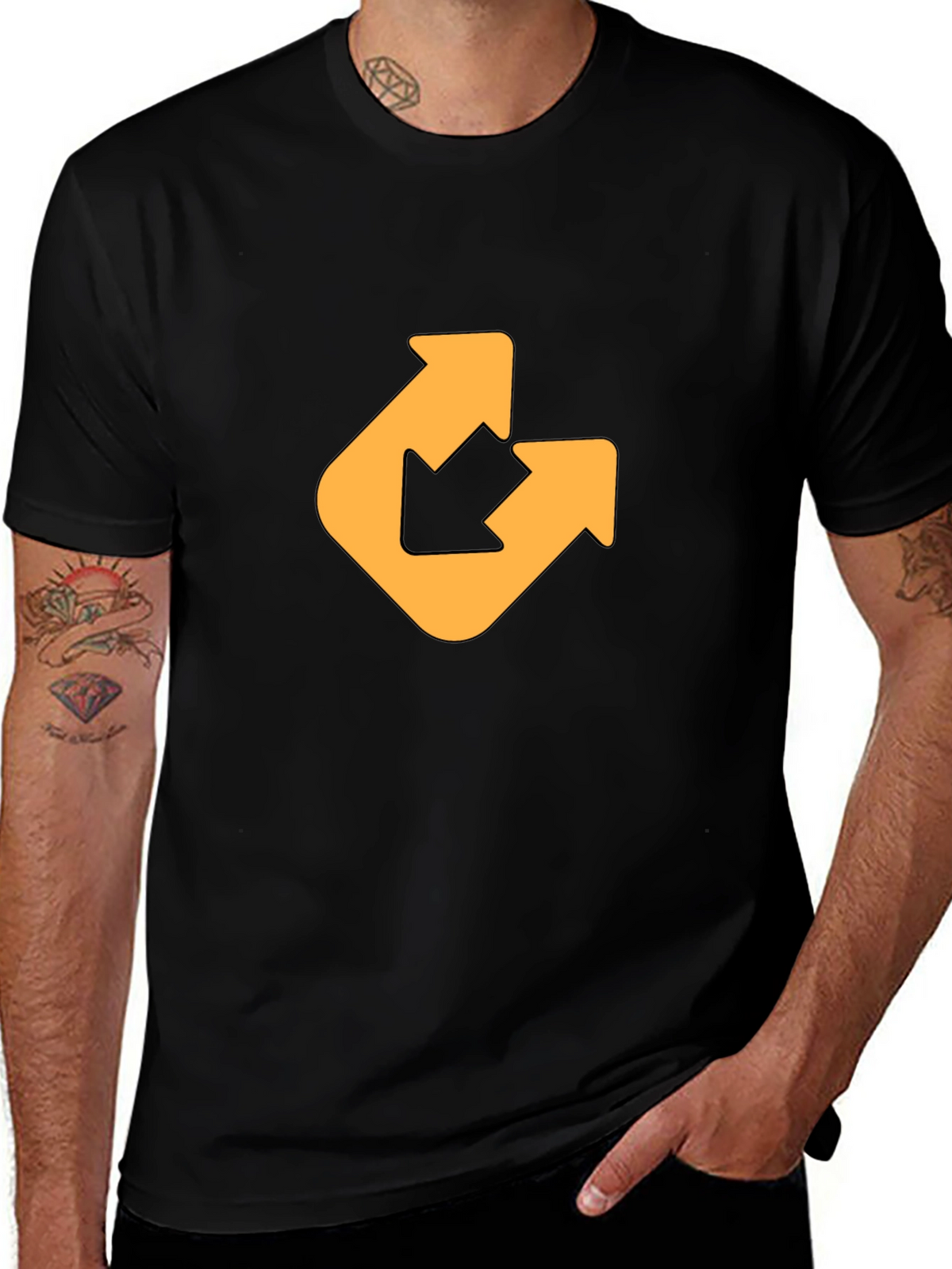 Modern Arrow Graphic Tee - Black