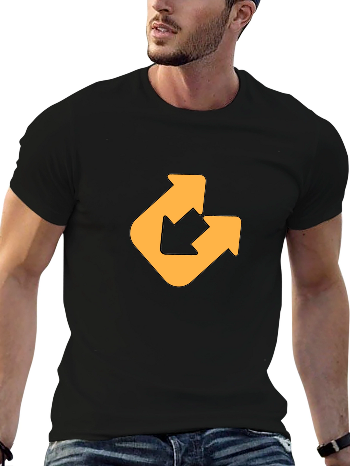 Modern Arrow Graphic Tee - Black