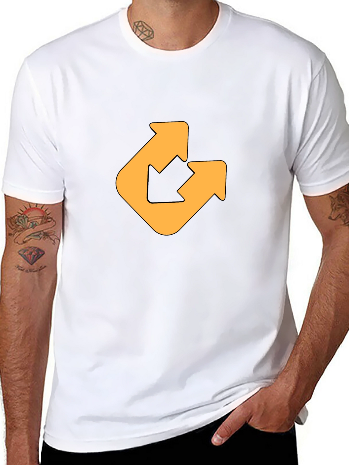 Modern Arrow Graphic Tee - Black