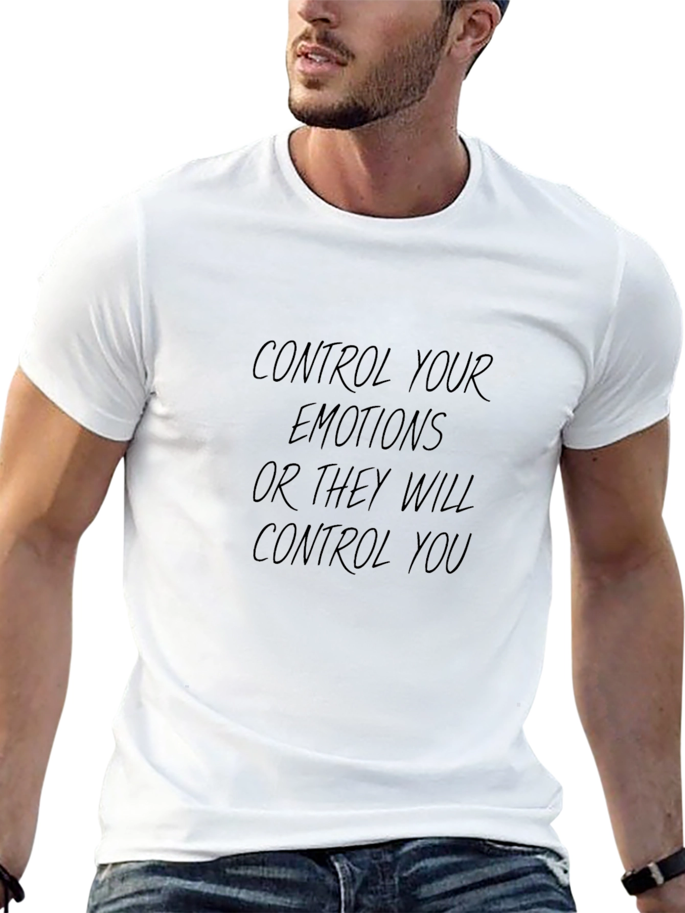 Control Your Emotions Black Graphic Tee