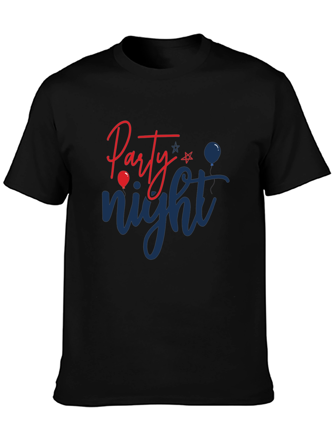 Party Night Graphic Tee - Black Cotton Blend
