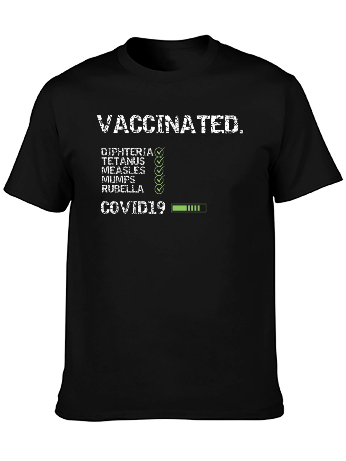 Vaccinated Checklist T-Shirt - Novelty Graphic Tee