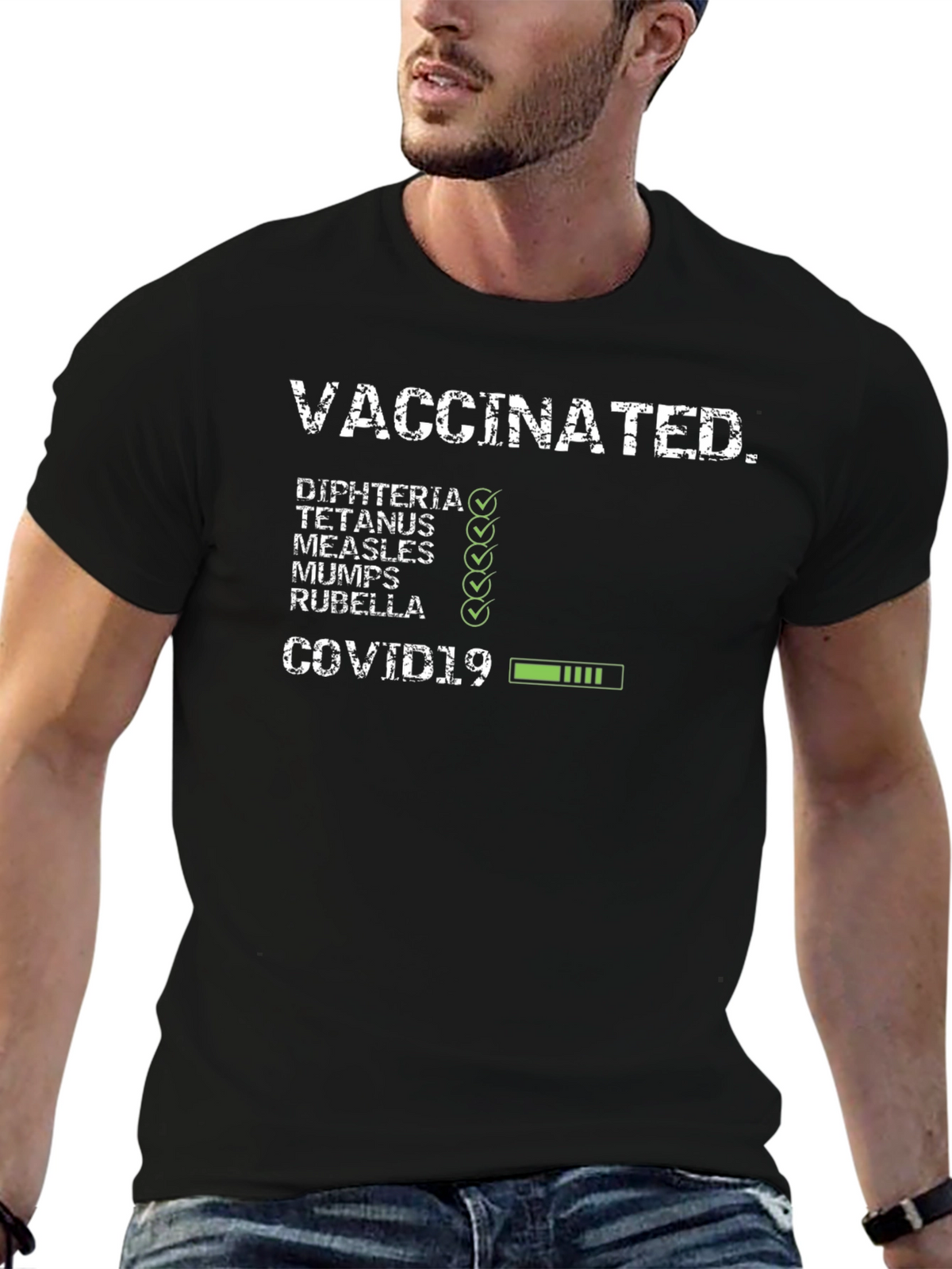 Vaccinated Checklist T-Shirt - Novelty Graphic Tee