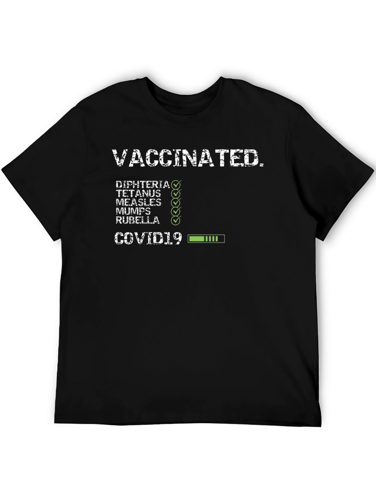 Vaccinated Checklist T-Shirt - Novelty Graphic Tee