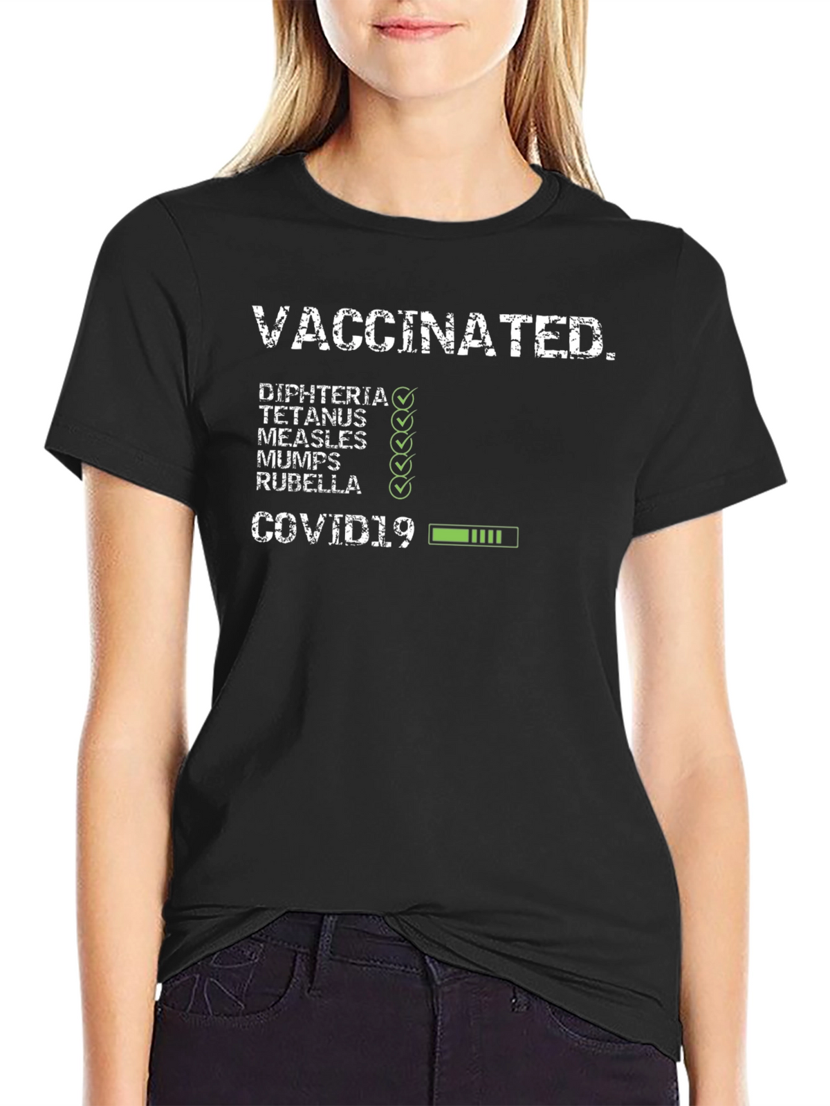 Vaccinated Checklist T-Shirt - Novelty Graphic Tee