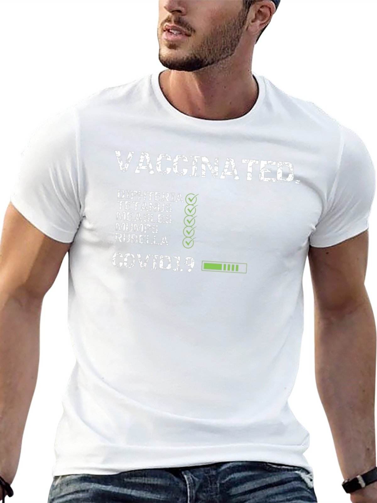 Vaccinated Checklist T-Shirt - Novelty Graphic Tee