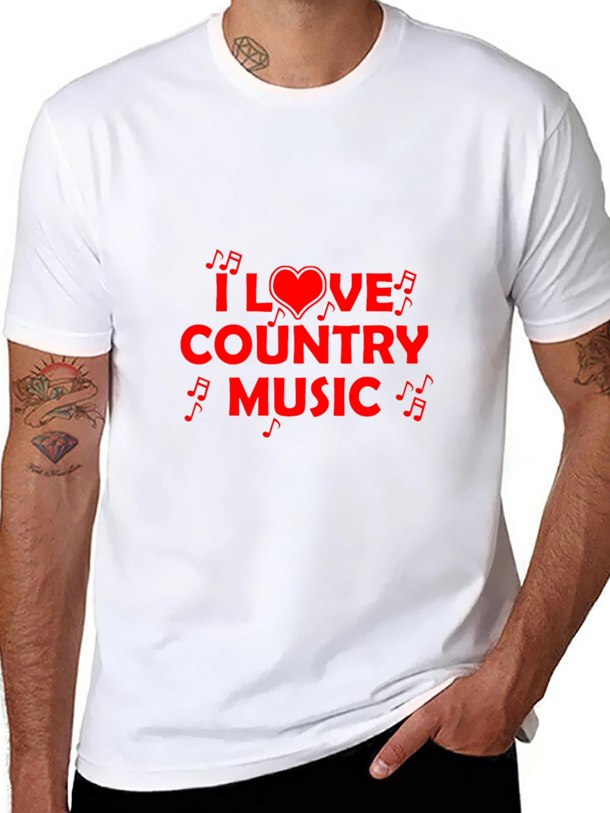 I Love Country Music Black T-Shirt
