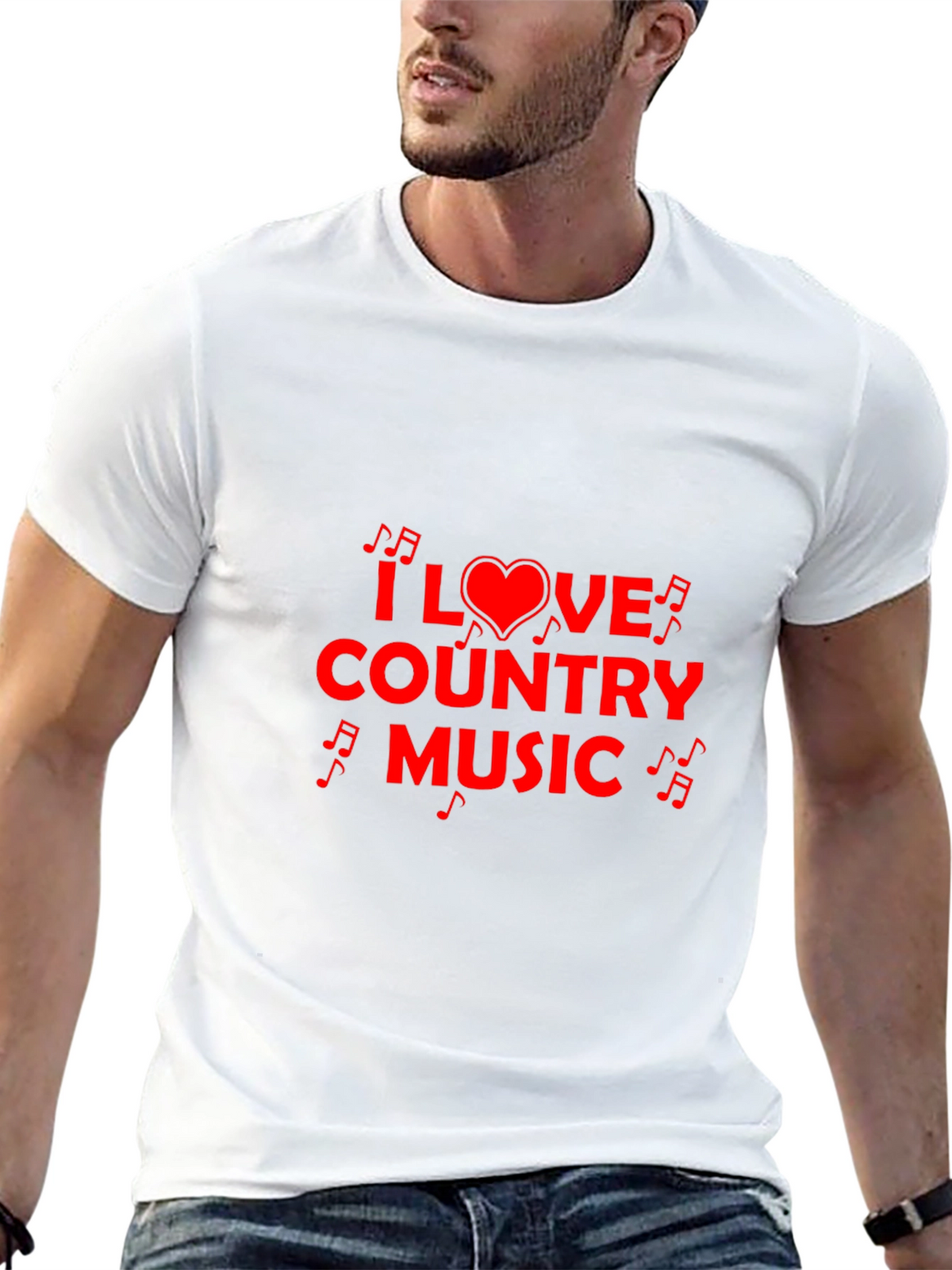 I Love Country Music Black T-Shirt