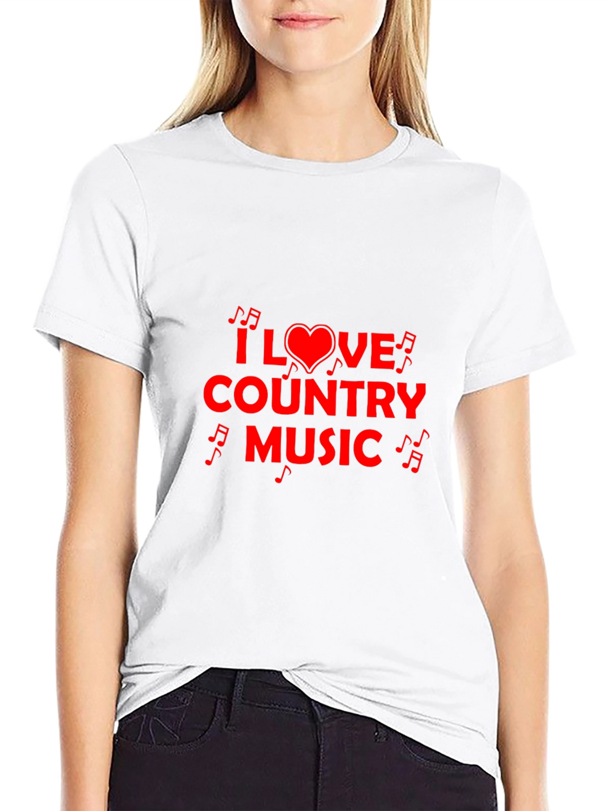 I Love Country Music Black T-Shirt