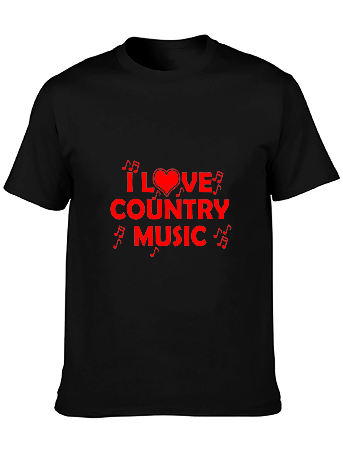 I Love Country Music Black T-Shirt