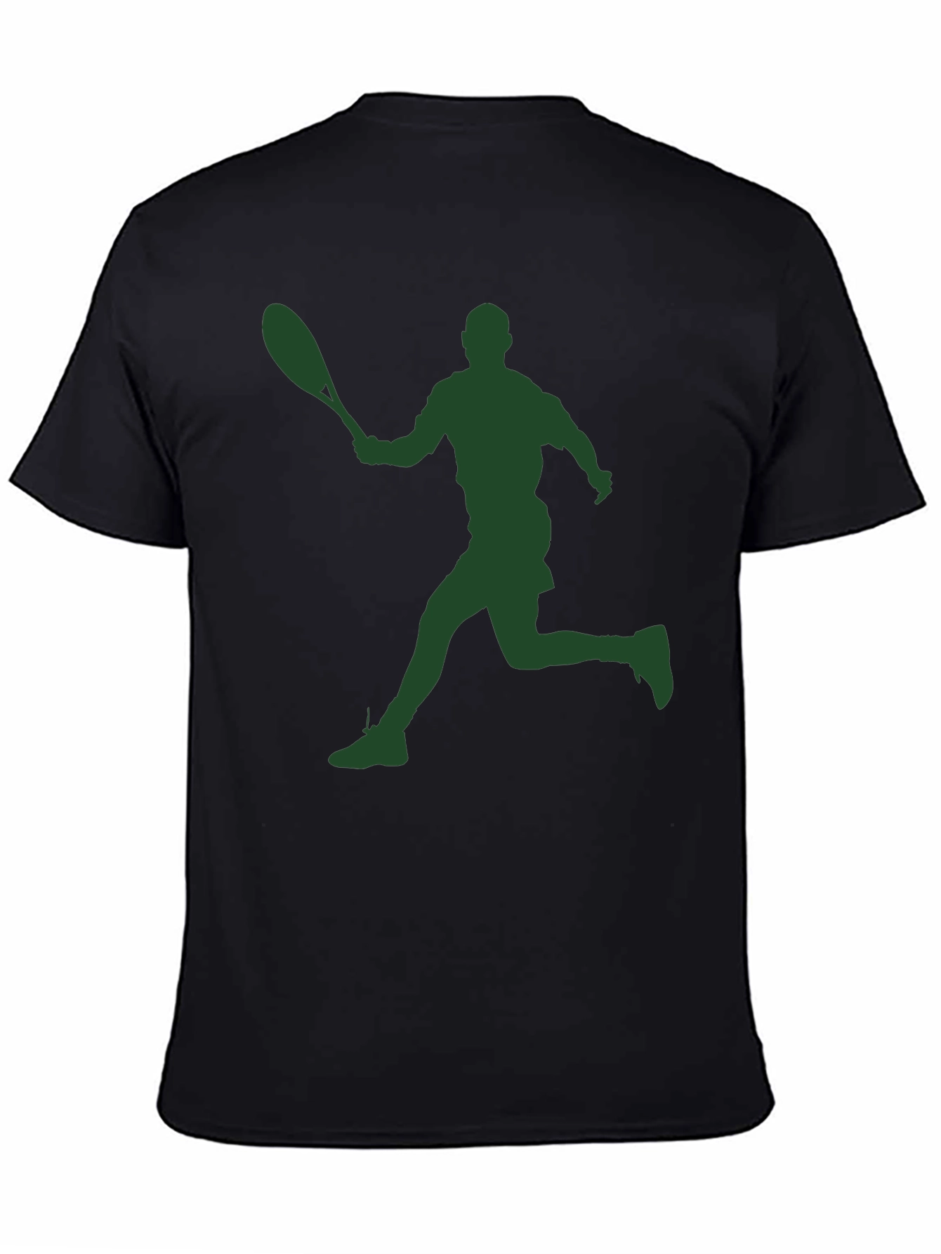Tennis Player Silhouette Graphic Tee - Sporty Style