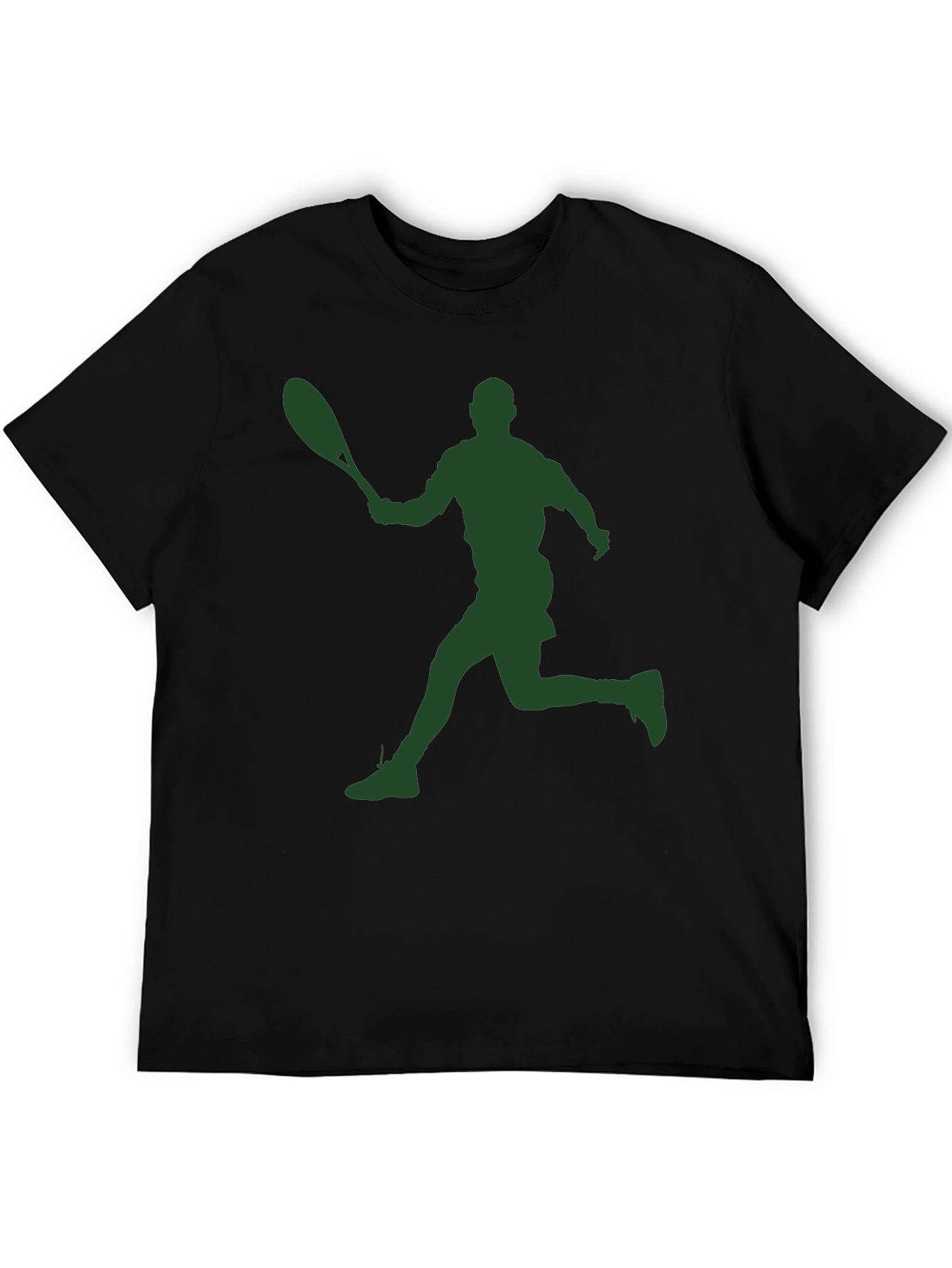 Tennis Player Silhouette Graphic Tee - Sporty Style