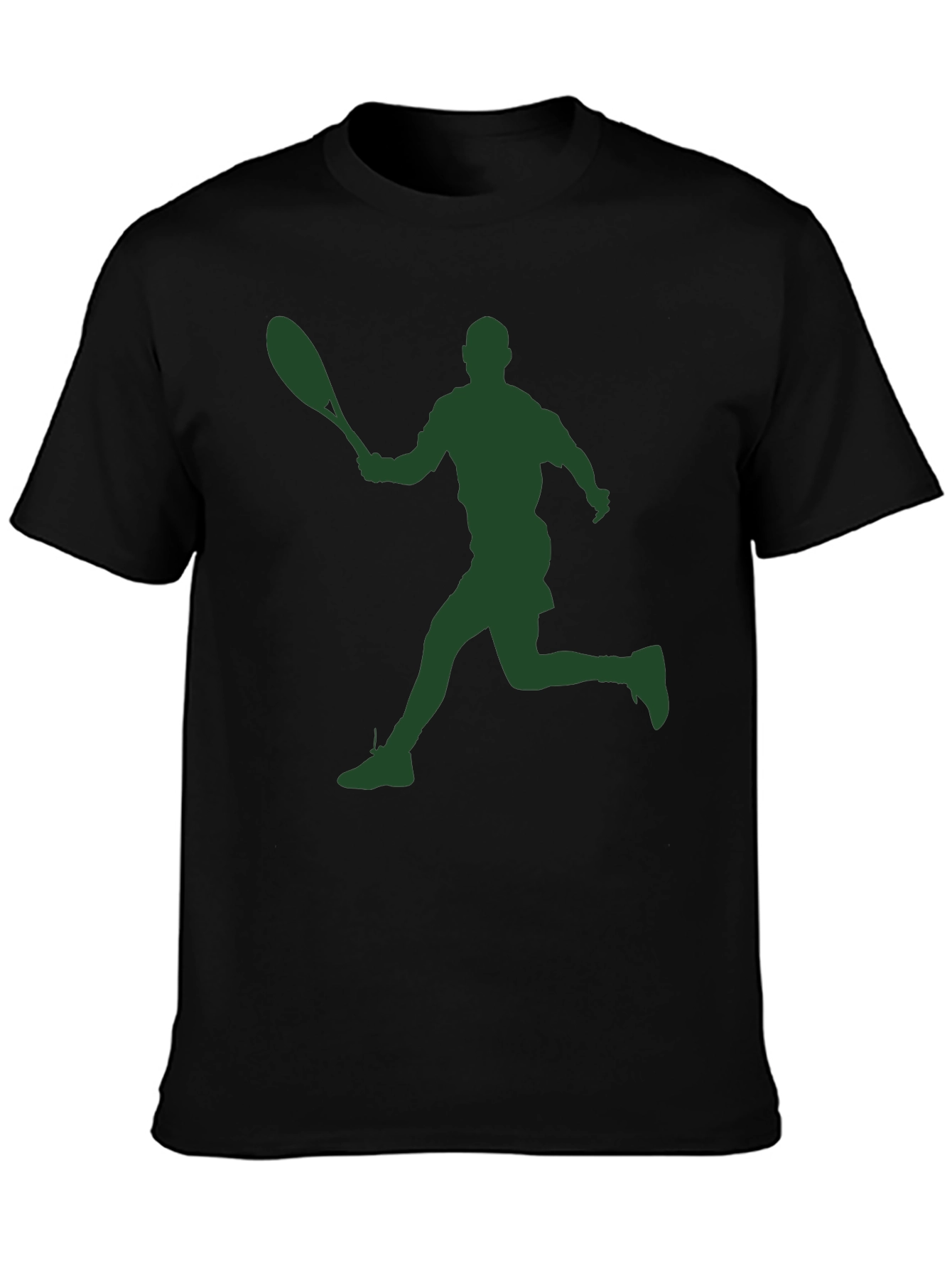 Tennis Player Silhouette Graphic Tee - Sporty Style