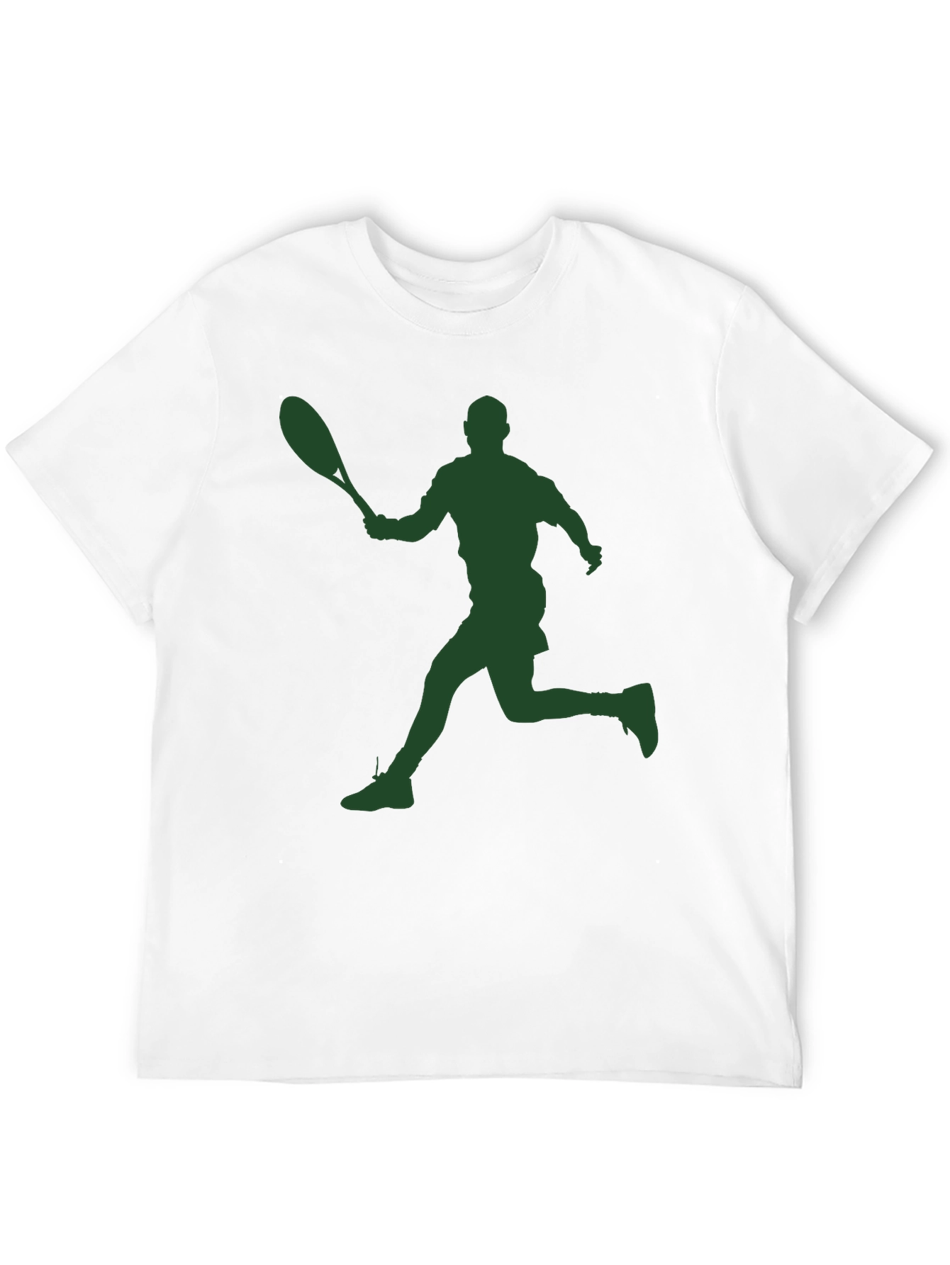 Tennis Player Silhouette Graphic Tee - Sporty Style