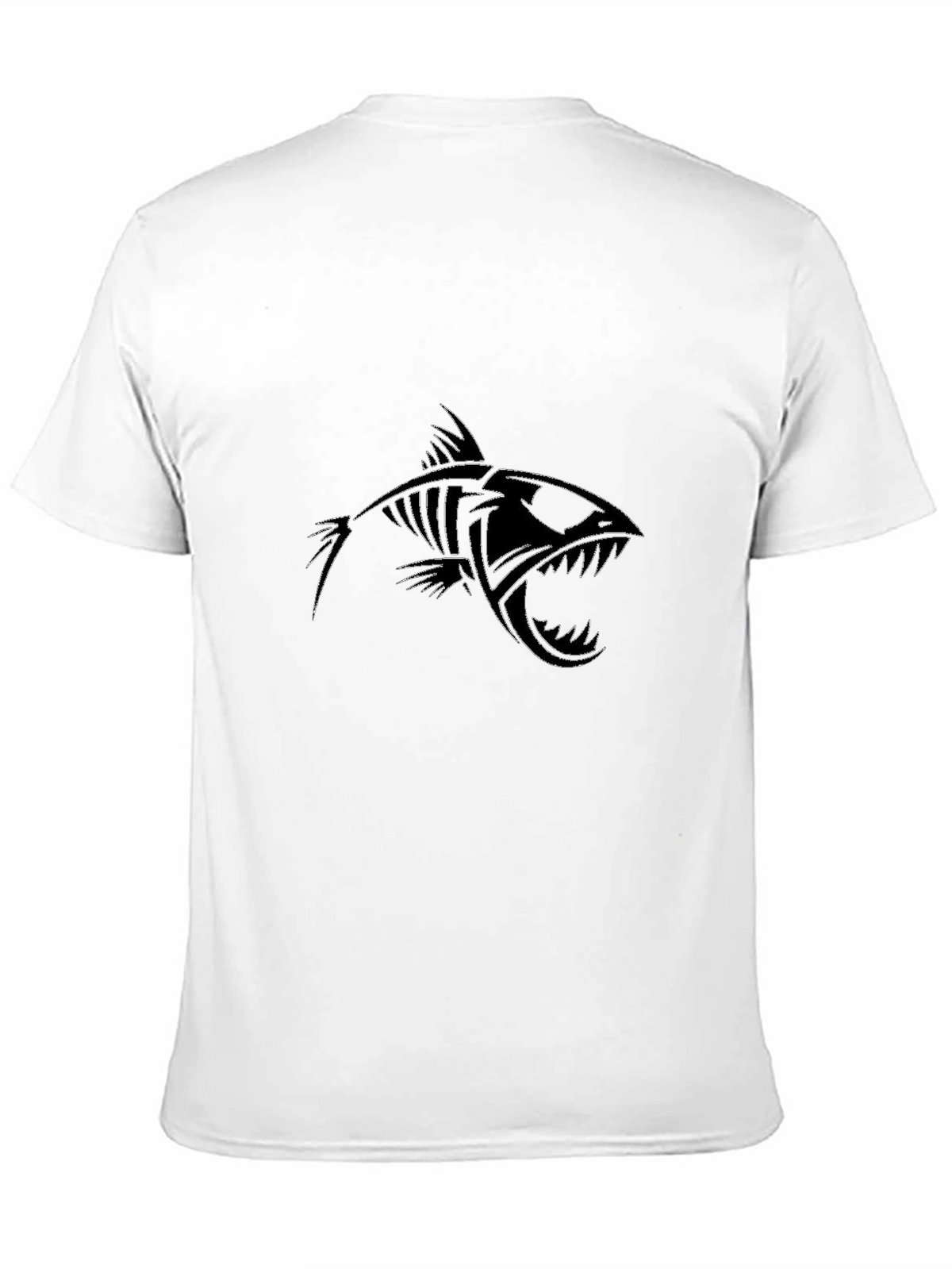 Mens Black Fish Skeleton Graphic Tee