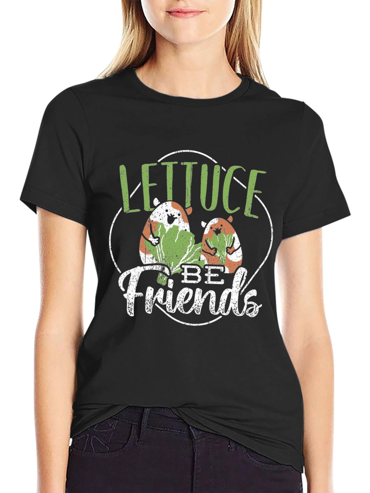 Lettuce Be Friends T-Shirt - Cute Guinea Pig Tee