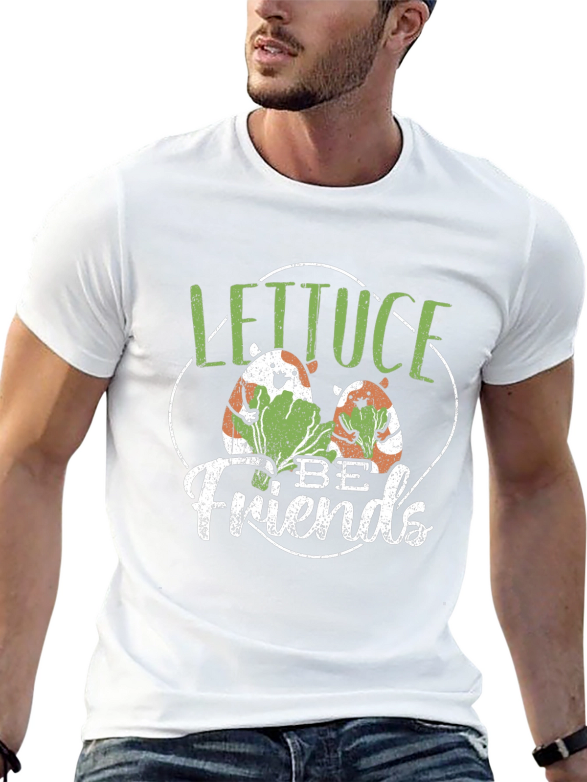 Lettuce Be Friends T-Shirt - Cute Guinea Pig Tee