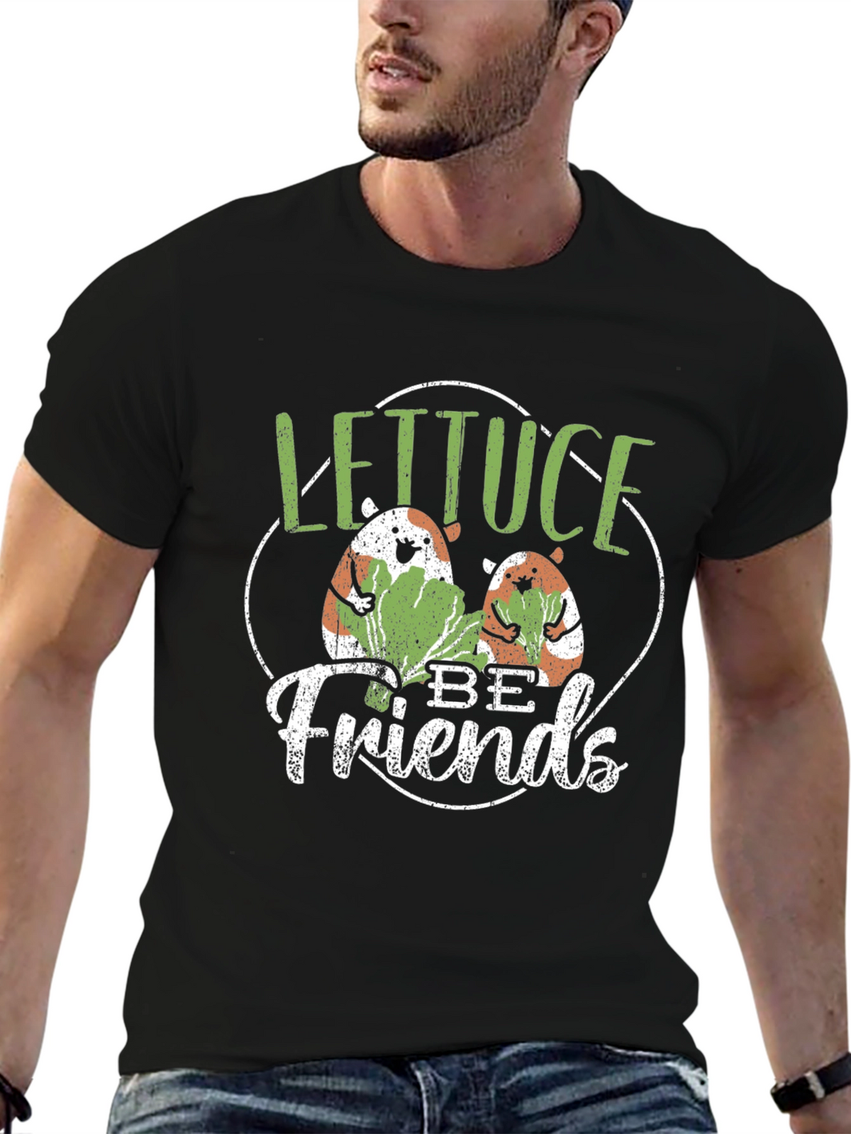 Lettuce Be Friends T-Shirt - Cute Guinea Pig Tee