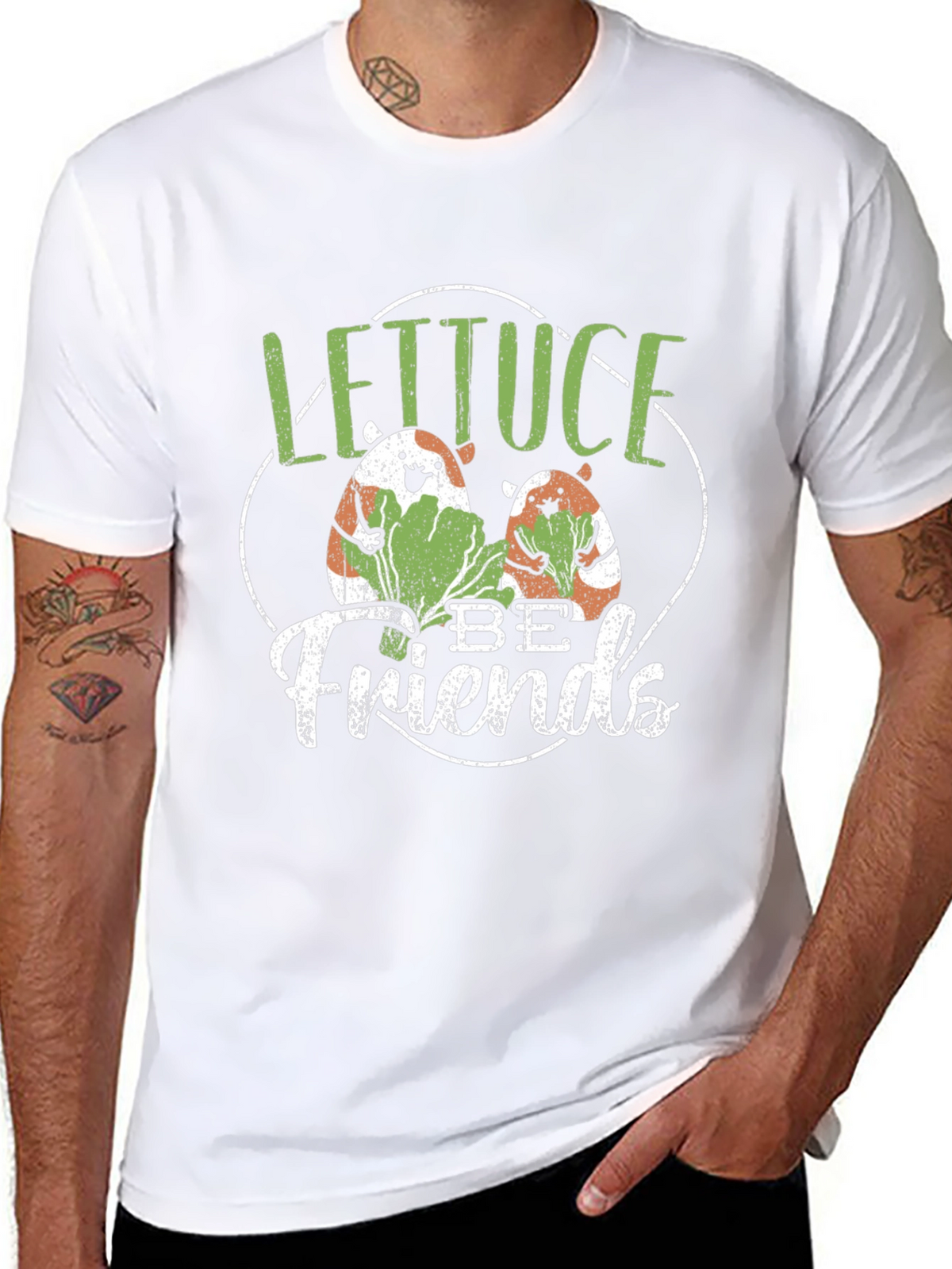 Lettuce Be Friends T-Shirt - Cute Guinea Pig Tee