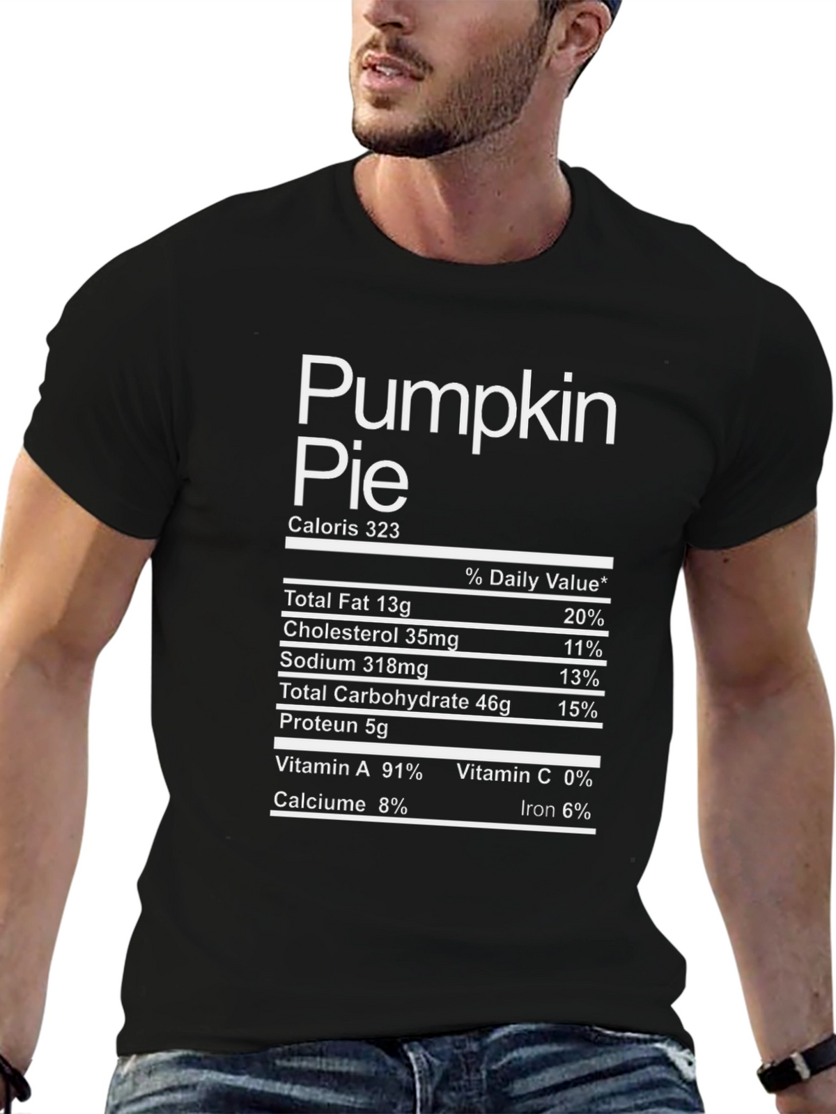 Pumpkin Pie Nutrition Facts Graphic T-Shirt